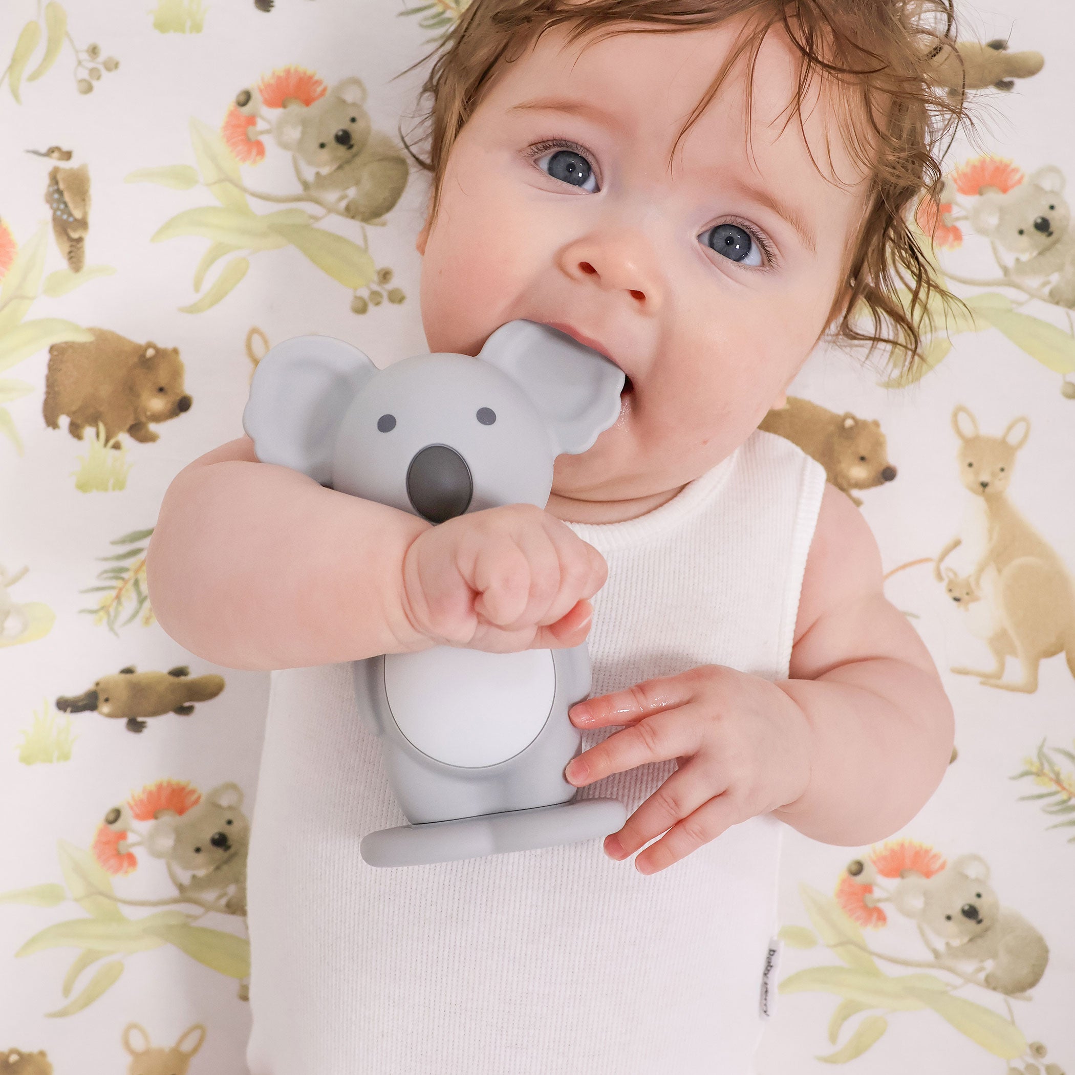 Aussie Animals Bubba Koala Silicone Teething Toy for Babies - Safe & Soft Grey Teether for Soothing Sore Gums - Perfect for Travel, Daycare & On-the-Go Parenting
