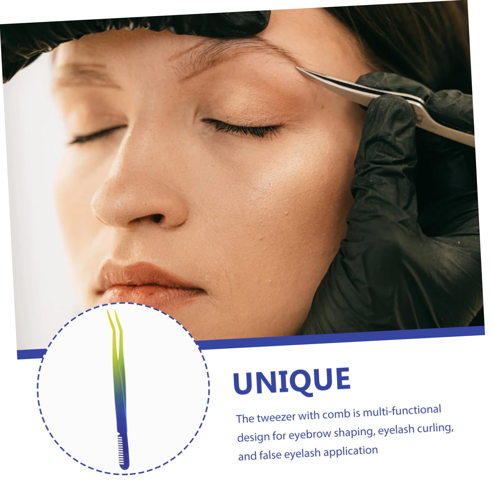 Premium Stainless Steel Eyelash & Eyebrow Tweezers - Multi-Purpose Beauty Tool for Lash Application, Eyebrow Shaping, Jewelry Handling & Stamp Collecting | Perfect for Salon Professionals, Makeup Artists & Home Use