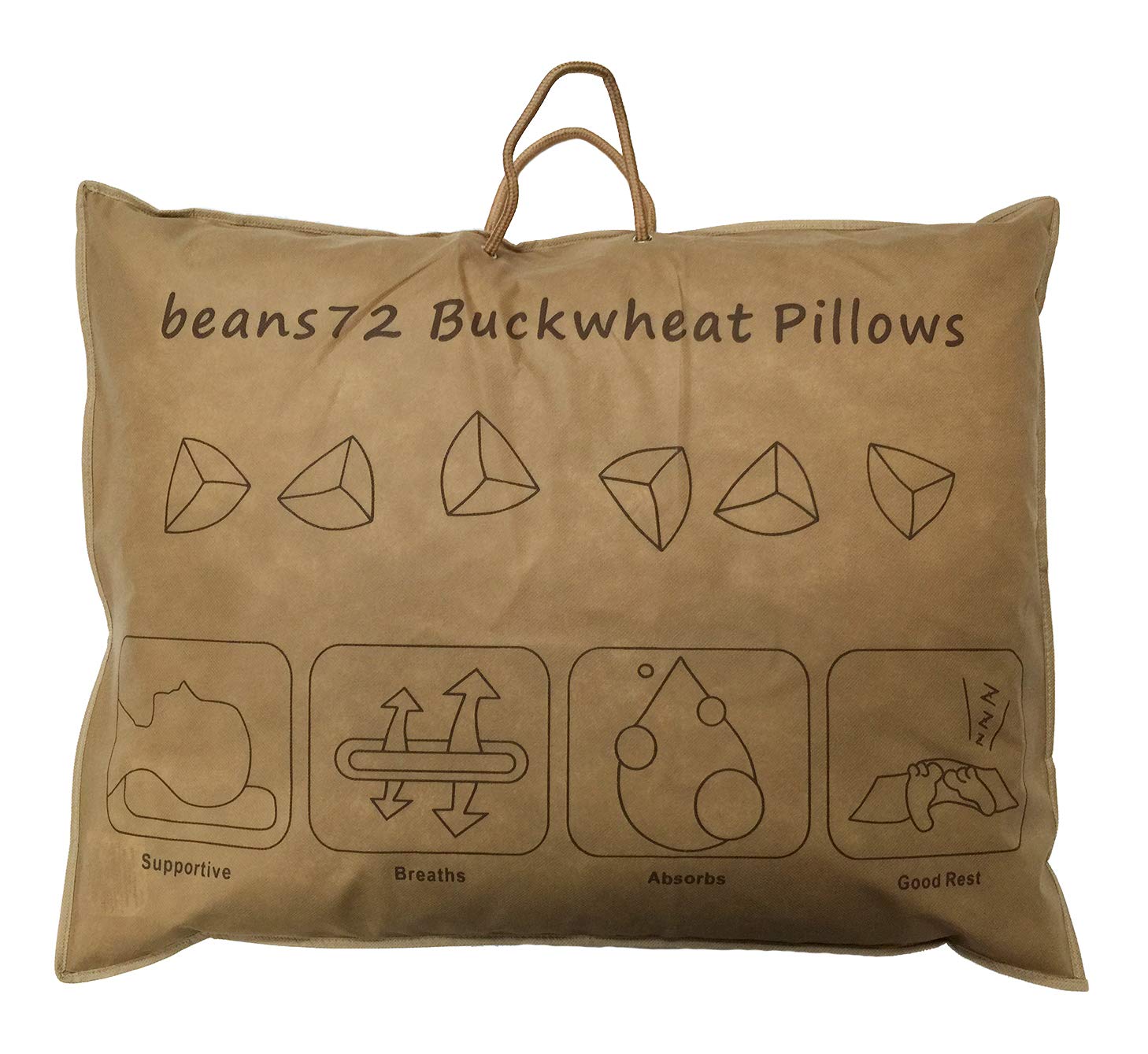 Organic Buckwheat Pillow with Quilted Cotton Cover - Queen Size 20x30 - Hypoallergenic & Breathable for Neck Pain Relief - Perfect for Side Sleepers & Hot Sleepers