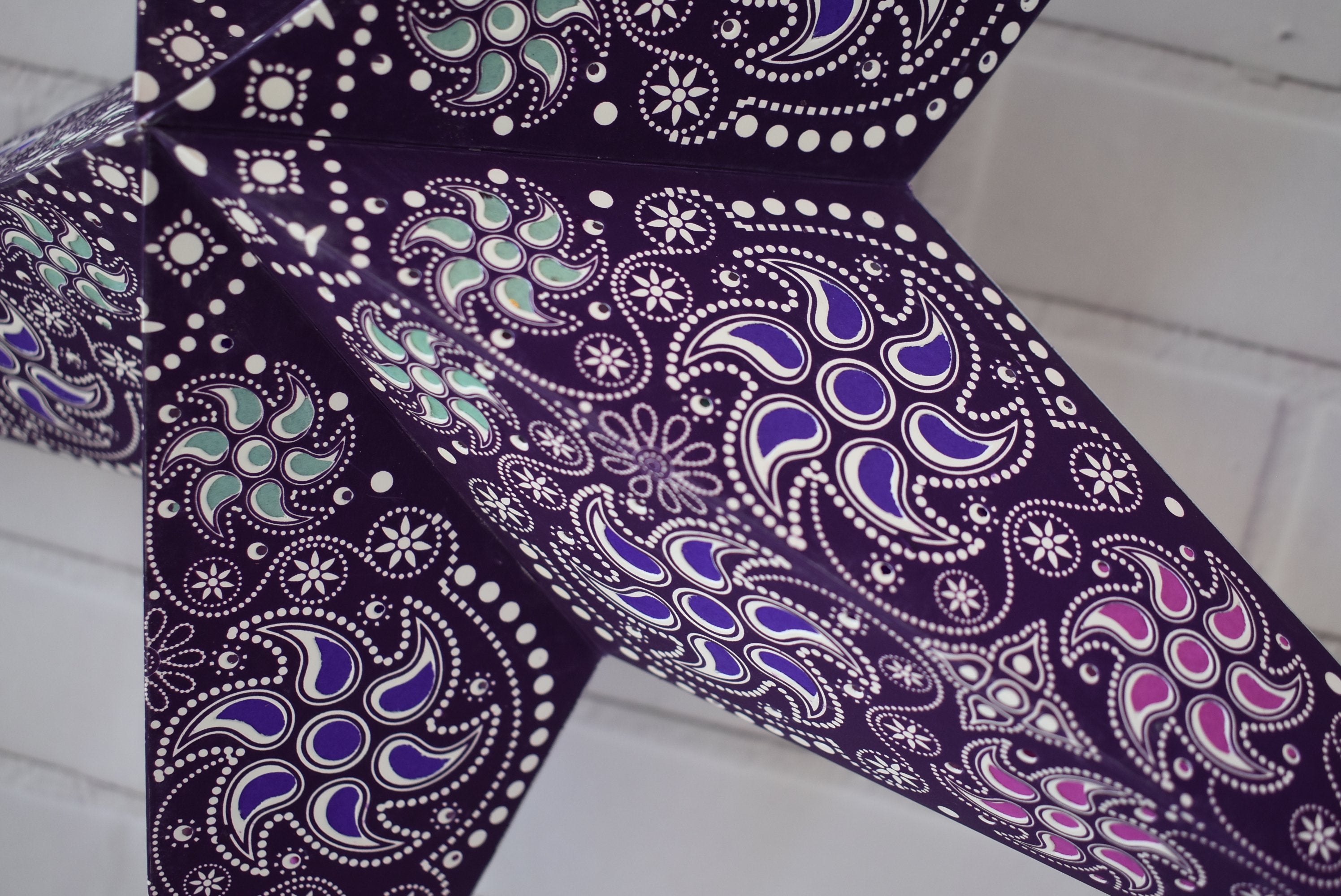 24 Pack Purple Winds Paper Star Lanterns - Hanging Wedding & Party Decorations for Indoor/Outdoor Events, Baby Showers & Home Decor