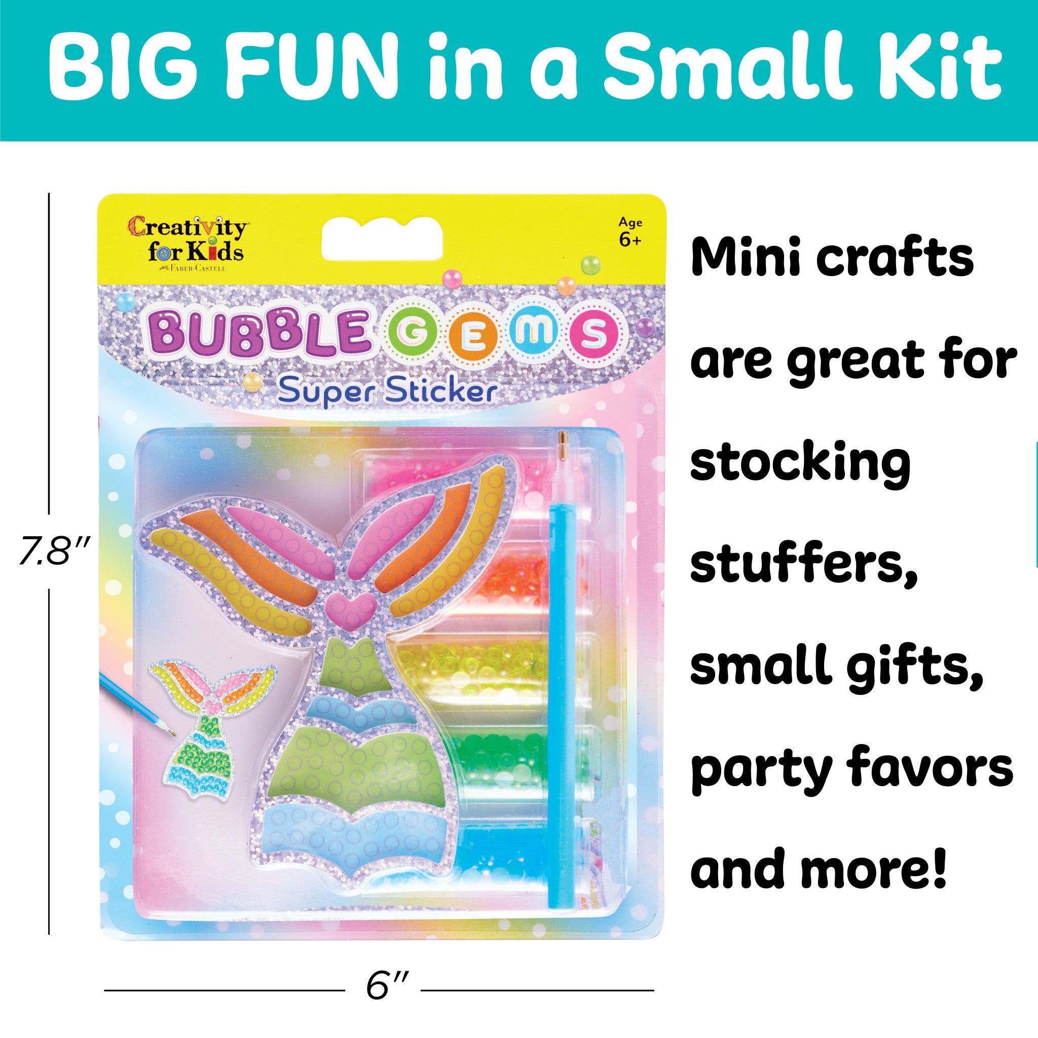 Bubble Gems™ Super Sticker Mermaid - 500+ Sparkling Sea Creature Stickers for Kids Scrapbooking, DIY Crafts, and Party Decorations