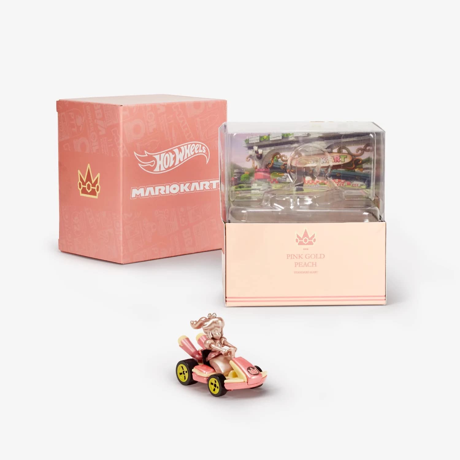 Hot Wheels Mario Kart Pink Gold Peach SDCC 2022 Exclusive Collectible Die-Cast Car - Perfect for Display, Gifts & Mario Kart Fans Collection