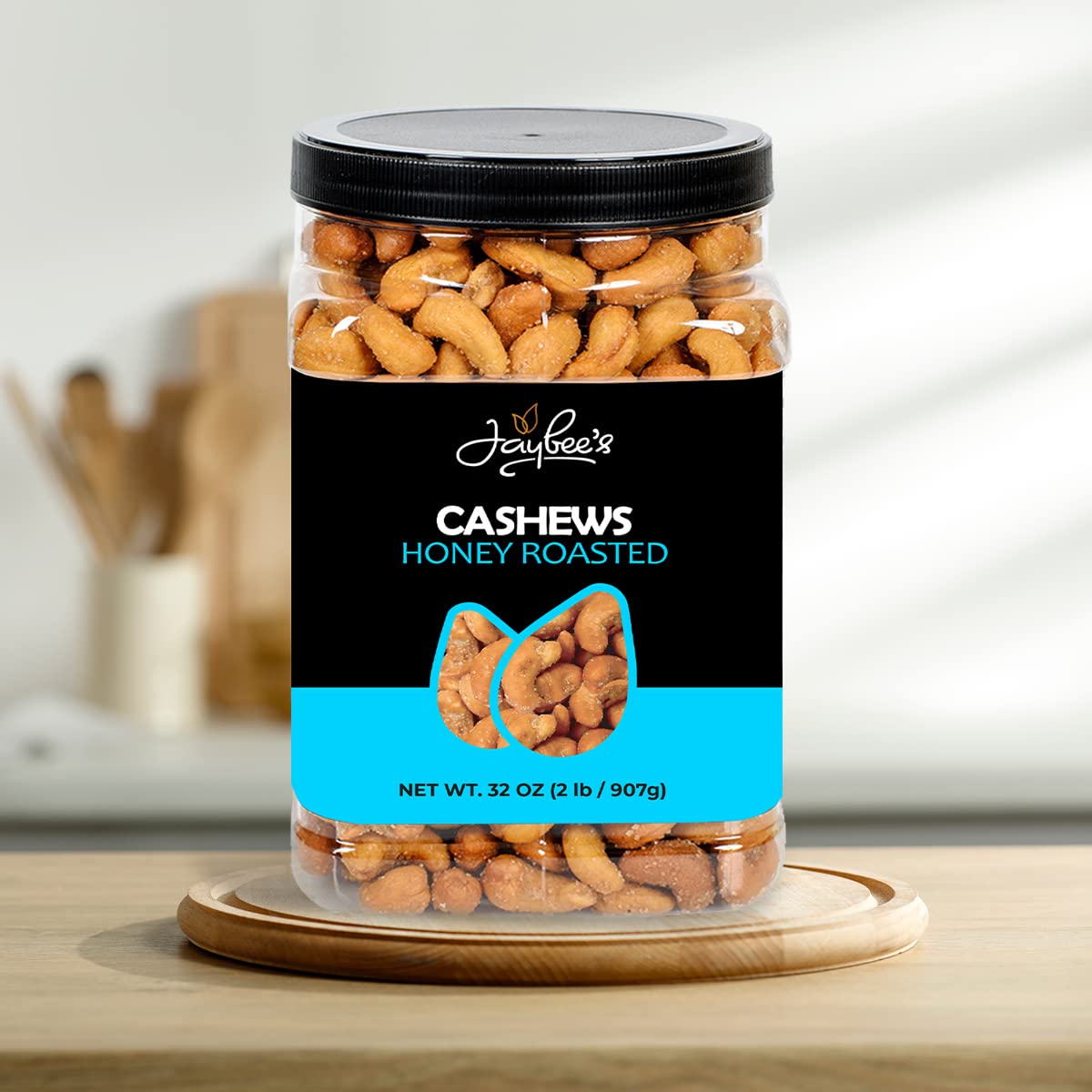 Honey Roasted Cashews - 32oz, Vegan & Kosher Snack for Office & Travel