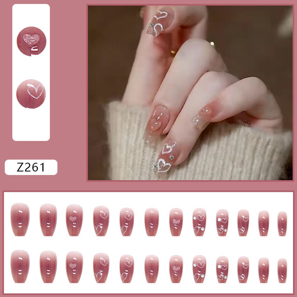 24pcs Matte Green False Nails with Glue - Long Press On Nail Tips for Manicure | Removable & Reusable | Perfect for Parties, Weddings, and Daily Fashion Looks