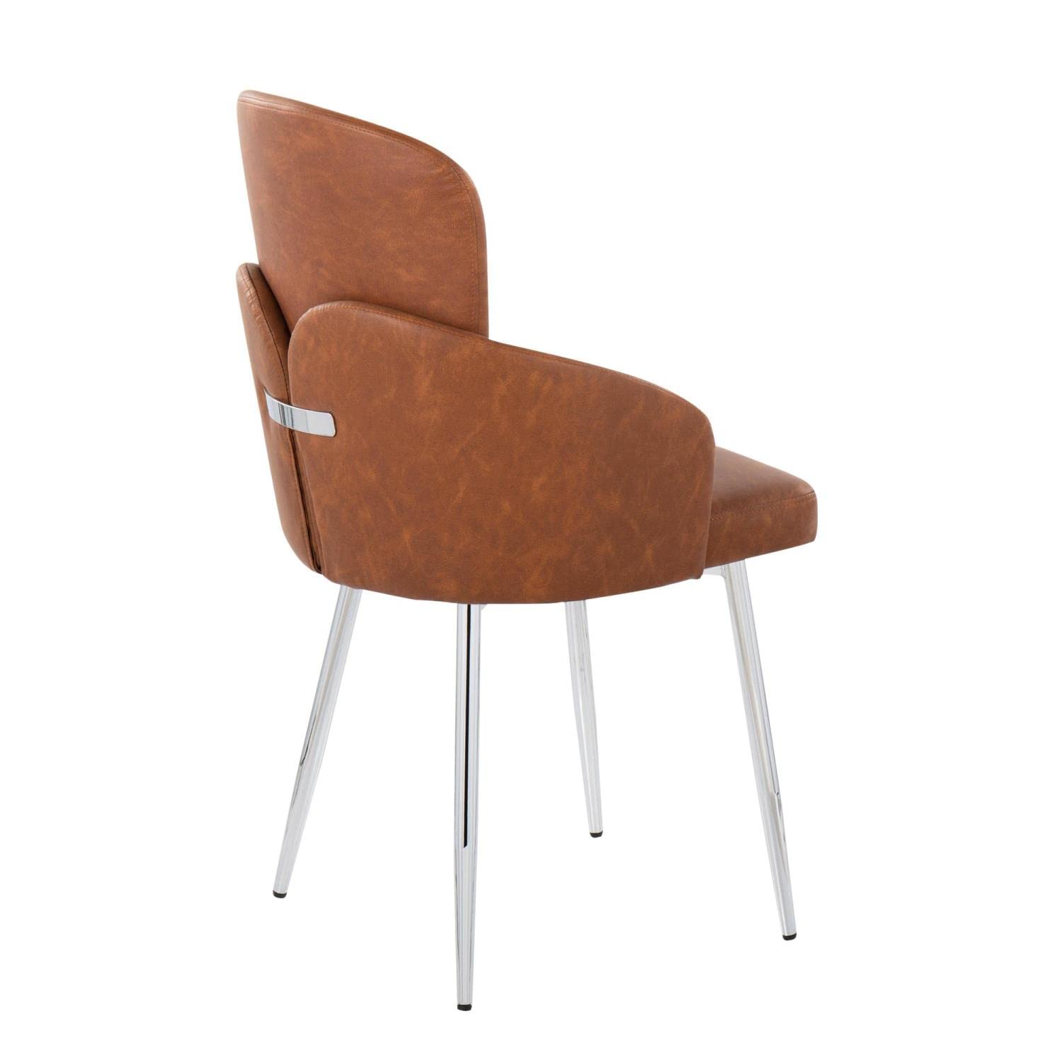 LumiSource Dahlia Upholstered Dining Chairs Set of 2 - Modern Kitchen & Dining Room Chairs with Comfortable Fabric Seat - Perfect for Small Spaces, Breakfast Nooks & Formal Dining Tables