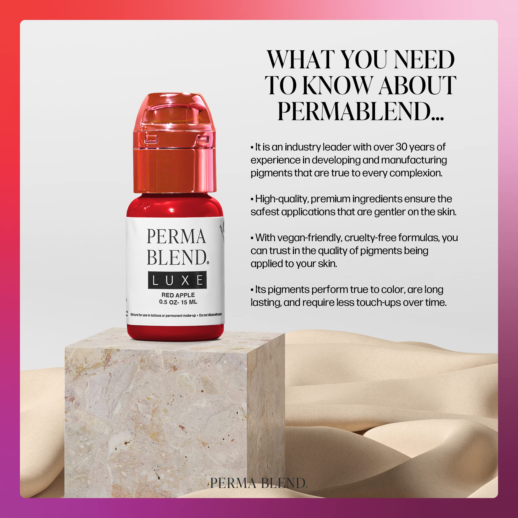 Perma Blend Luxe Apple Red Lip Pigment - 15ml for Permanent Makeup