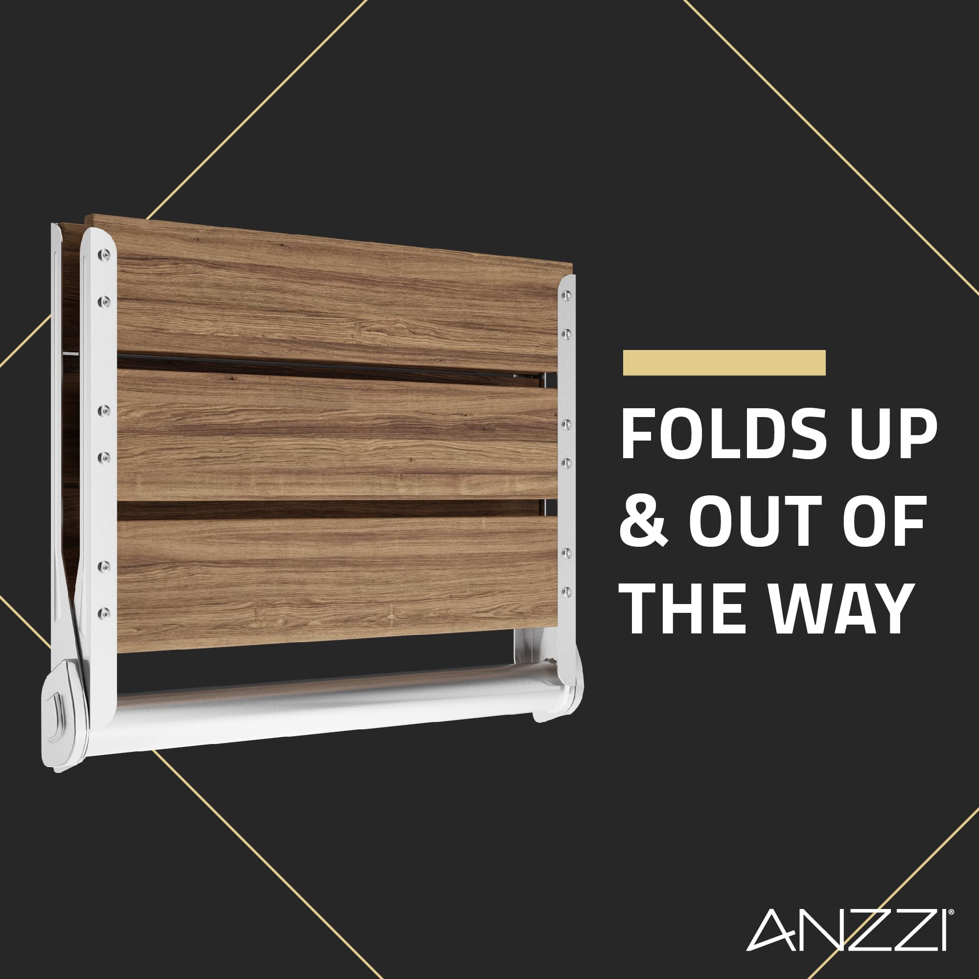 Premium Folding Teak Shower Bench - 18.7
