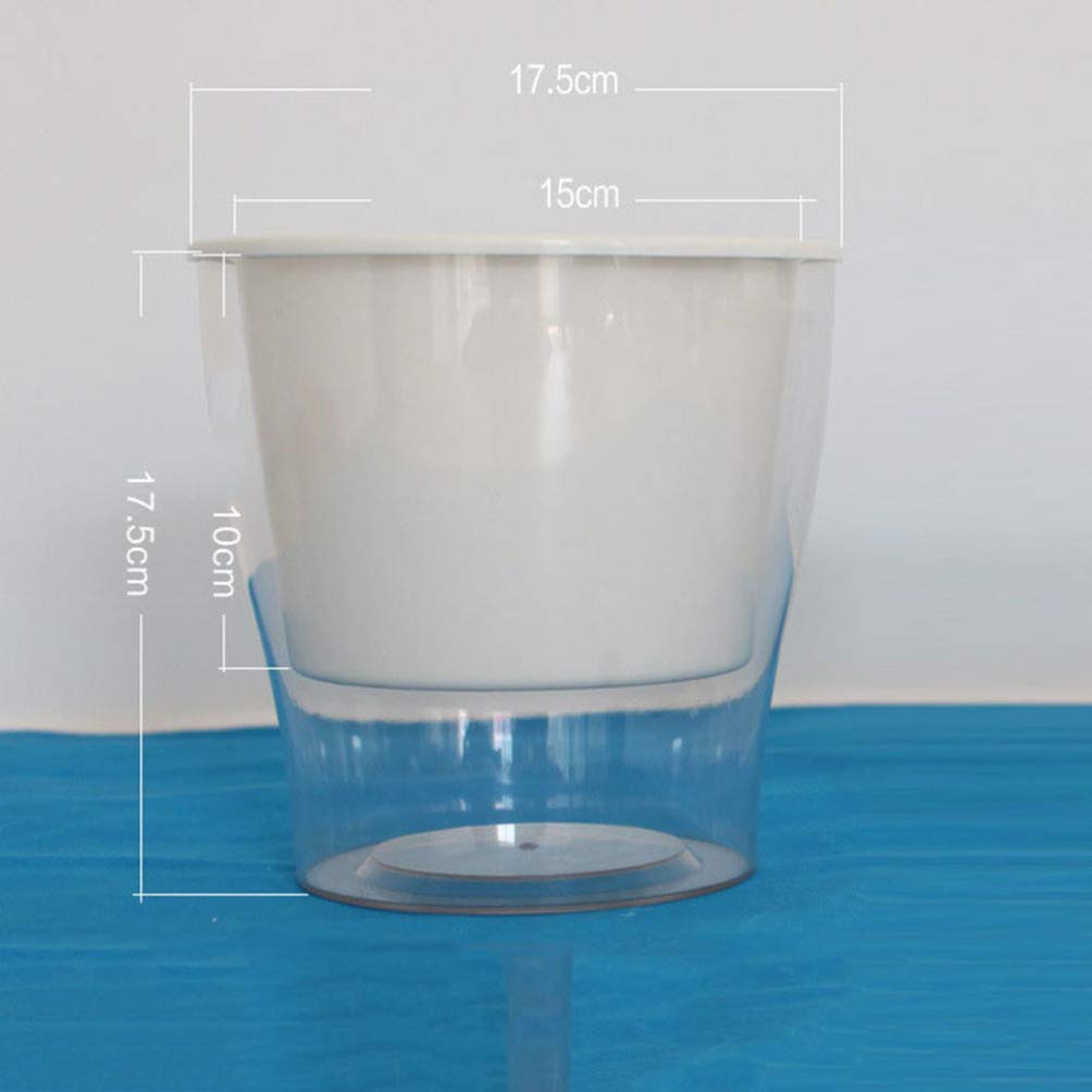 DOITOOL透明树脂自动吸水储水花盆 塑料花盆水培植物种植 室内外园艺装饰盆栽