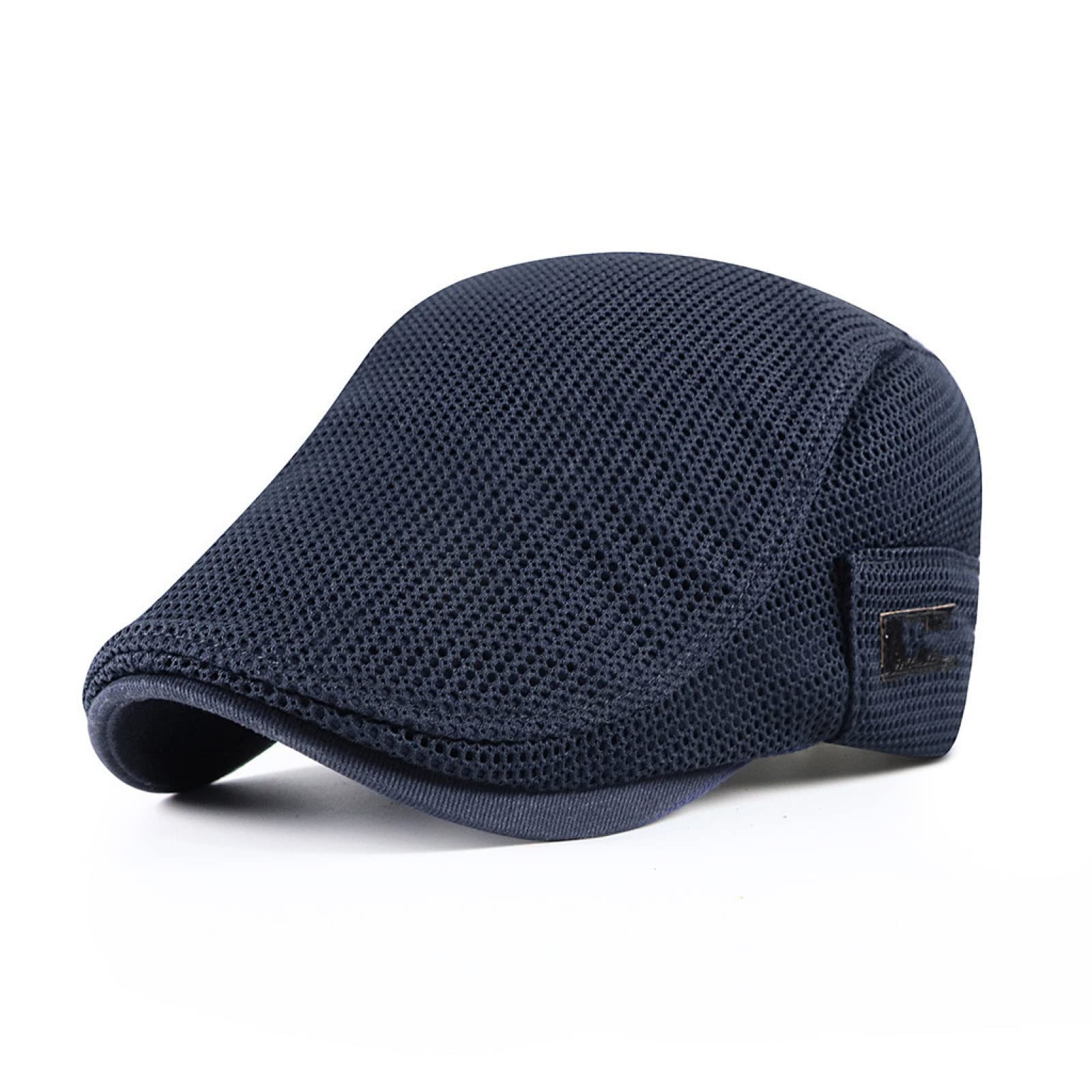 KIAZHAO Men's Breathable Mesh Newsboy Cap - Summer Golf Hat for Outdoor Activities, Casual Wear & Travel | Solid Flat Cap for Men
