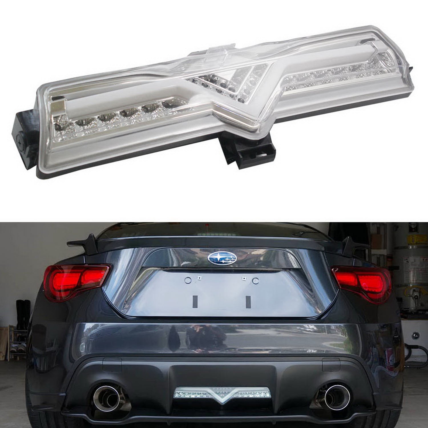 Clear LED Rear Bumper Reverse Brake Fog Light Lamp for Scion FRS 86 Subaru BRZ - High Visibility Safety Lights for Night Driving & Parking