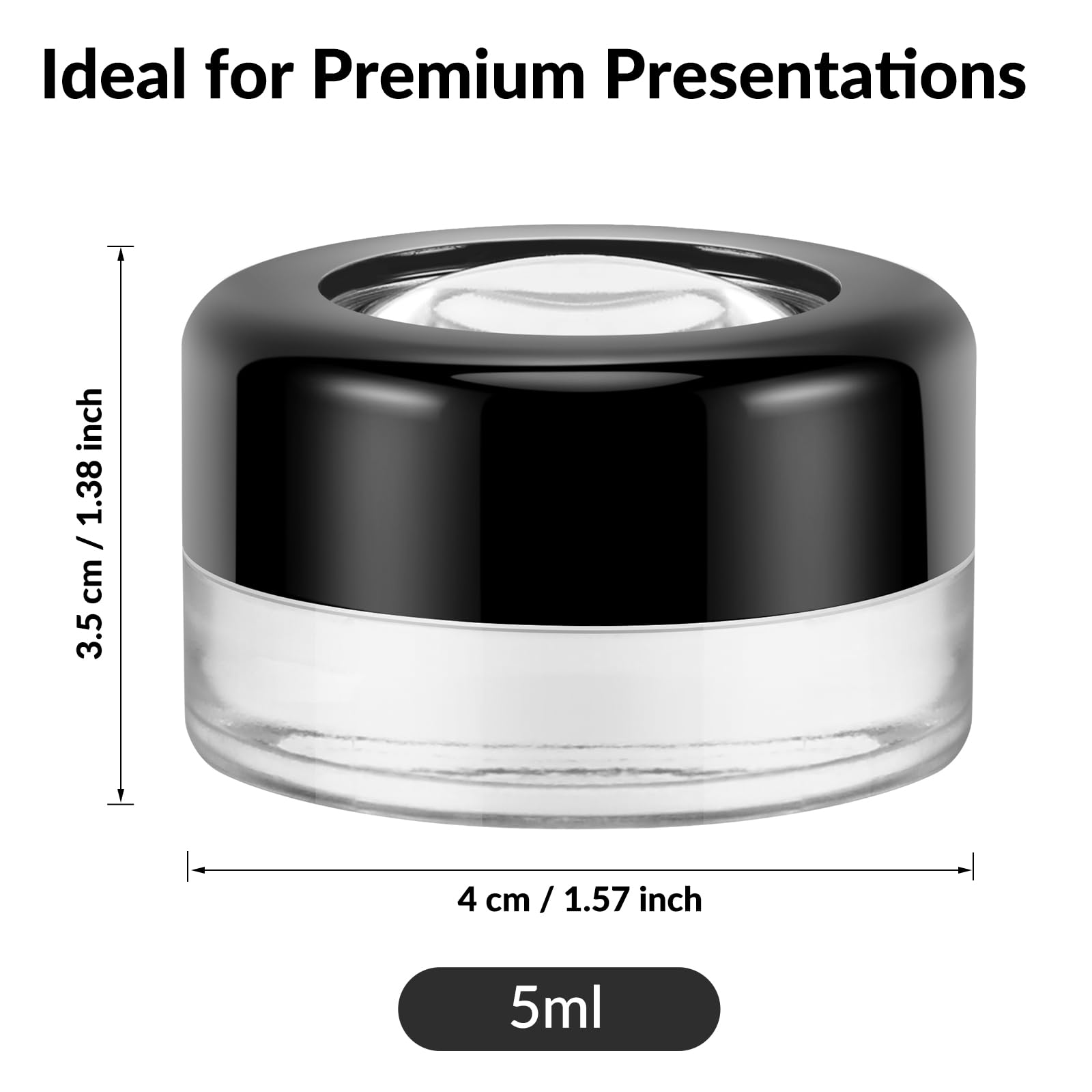 (24 Pack) Clear 5g/5ml Glass Jars with Magnifying Lid - Perfect for Lip Balm, Lotion, Essential Oils, Creams & Cosmetics | Great for Travel, DIY Projects, Retail Displays & Gift Packaging