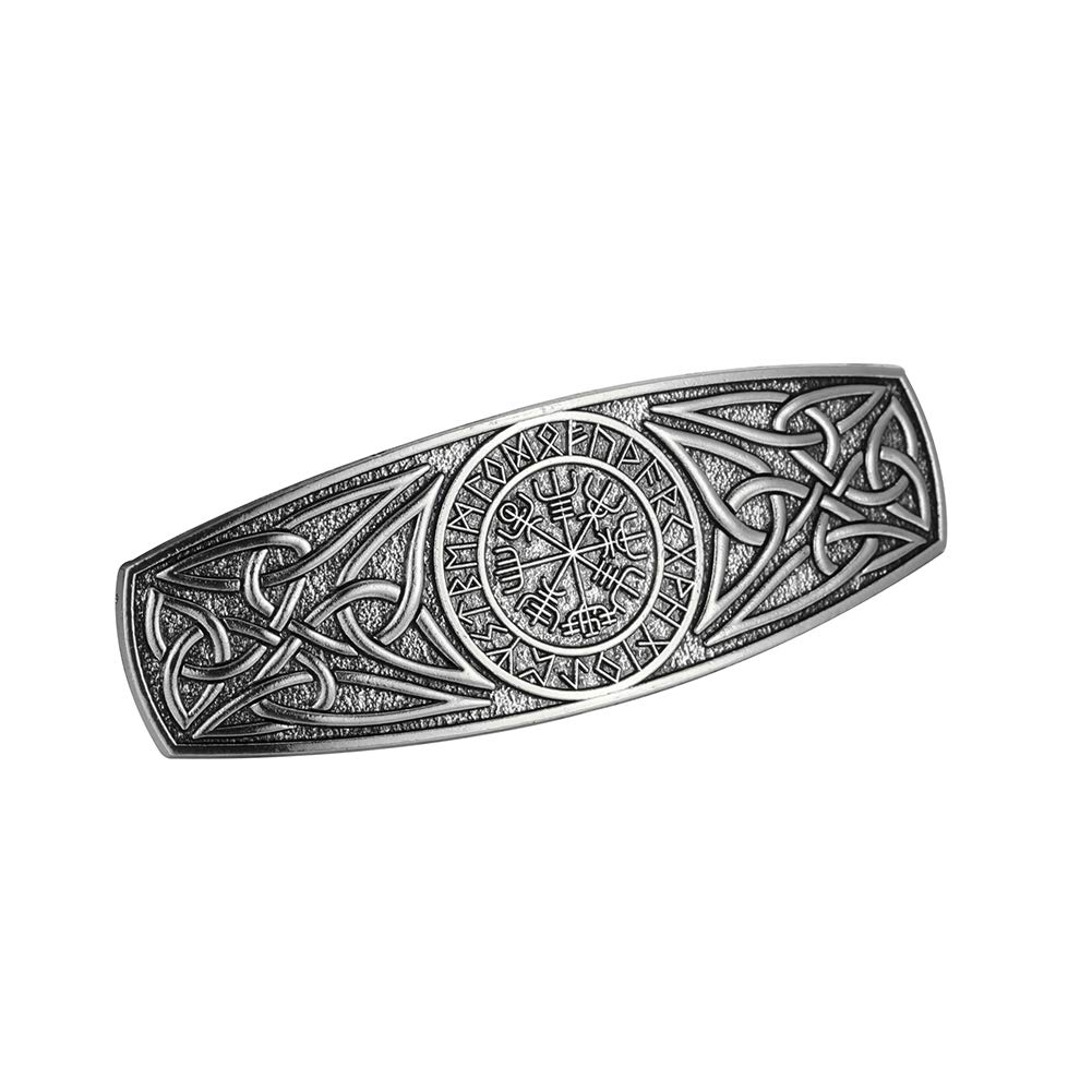 Viking Compass Hair Clips - Handcrafted Metal Hair Barrettes for Women & Girls | Vintage Norse Celtic Knot Hair Accessories | Lightweight French Hairpins for Daily Wear, Cosplay & Viking-Themed Events