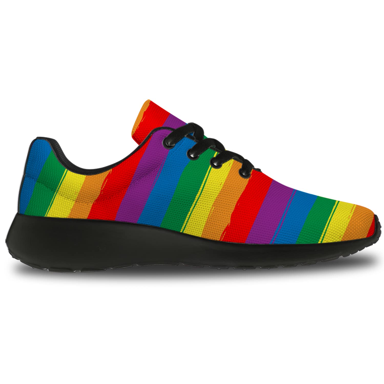 **Rainbow Pride Shoes for Women & Men - LGBT Running Sneakers with Rainbow Stripes & Flag Design - Comfortable Walking & Tennis Shoes - Perfect for Pride Month & LGBTQ+ Events - Size 8.5 Women / 7 Men**