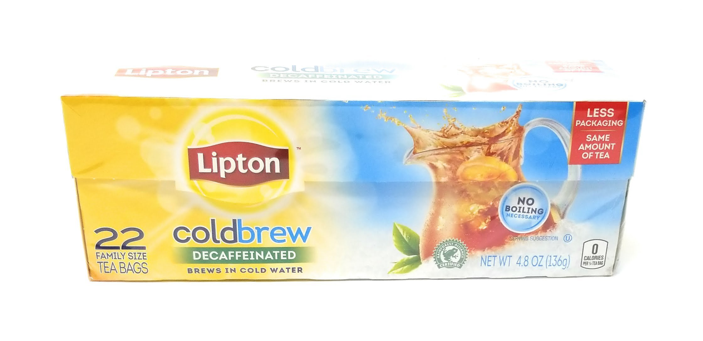 Lipton Decaffeinated Tea Bags - 100% Natural Herbal Tea, Caffeine-Free, 40 Count - Perfect for Relaxation, Evening Tea Time & Stress Relief