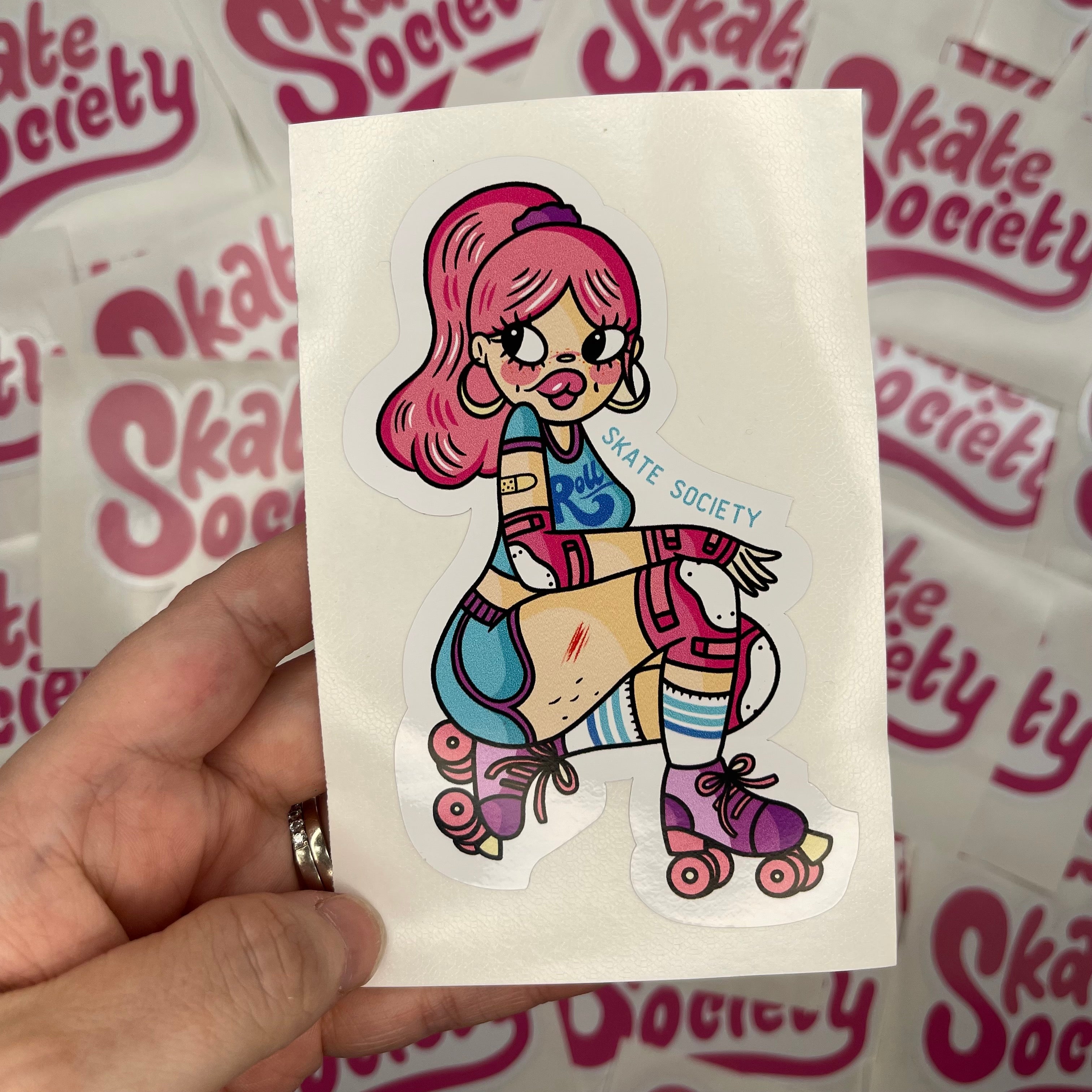 Skate Society Sticker Pack - Premium Roller Skater Decals for Skateboards, Laptops & Water Bottles - Perfect for Skateboarders & Roller Skating Enthusiasts