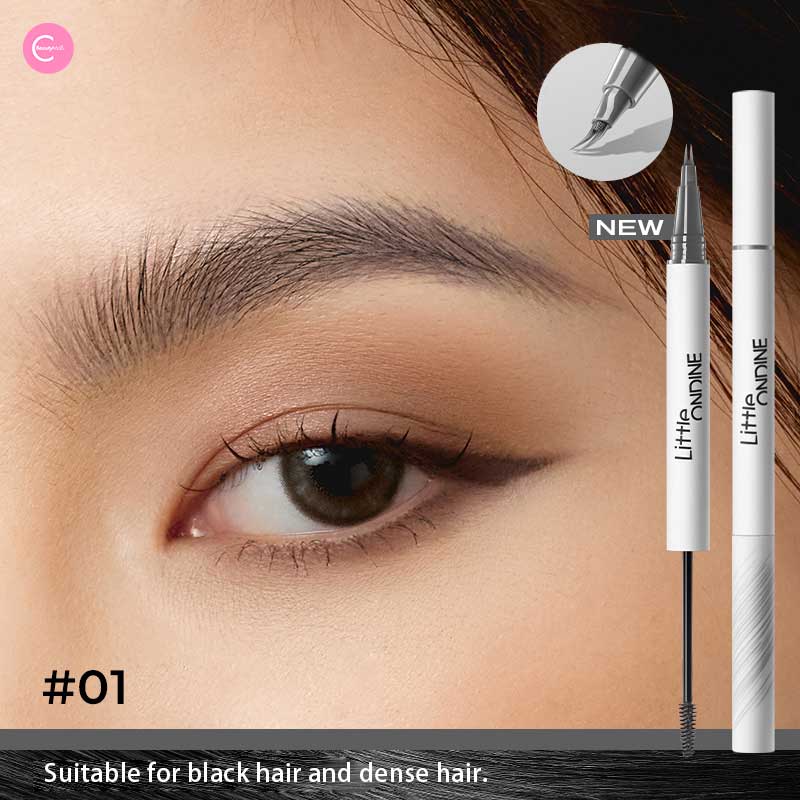 Little Ondine Dual Ended Waterproof Eyebrow Pencil - Long Lasting, Smudge Proof - Perfect for Daily Makeup & Special Occasions
