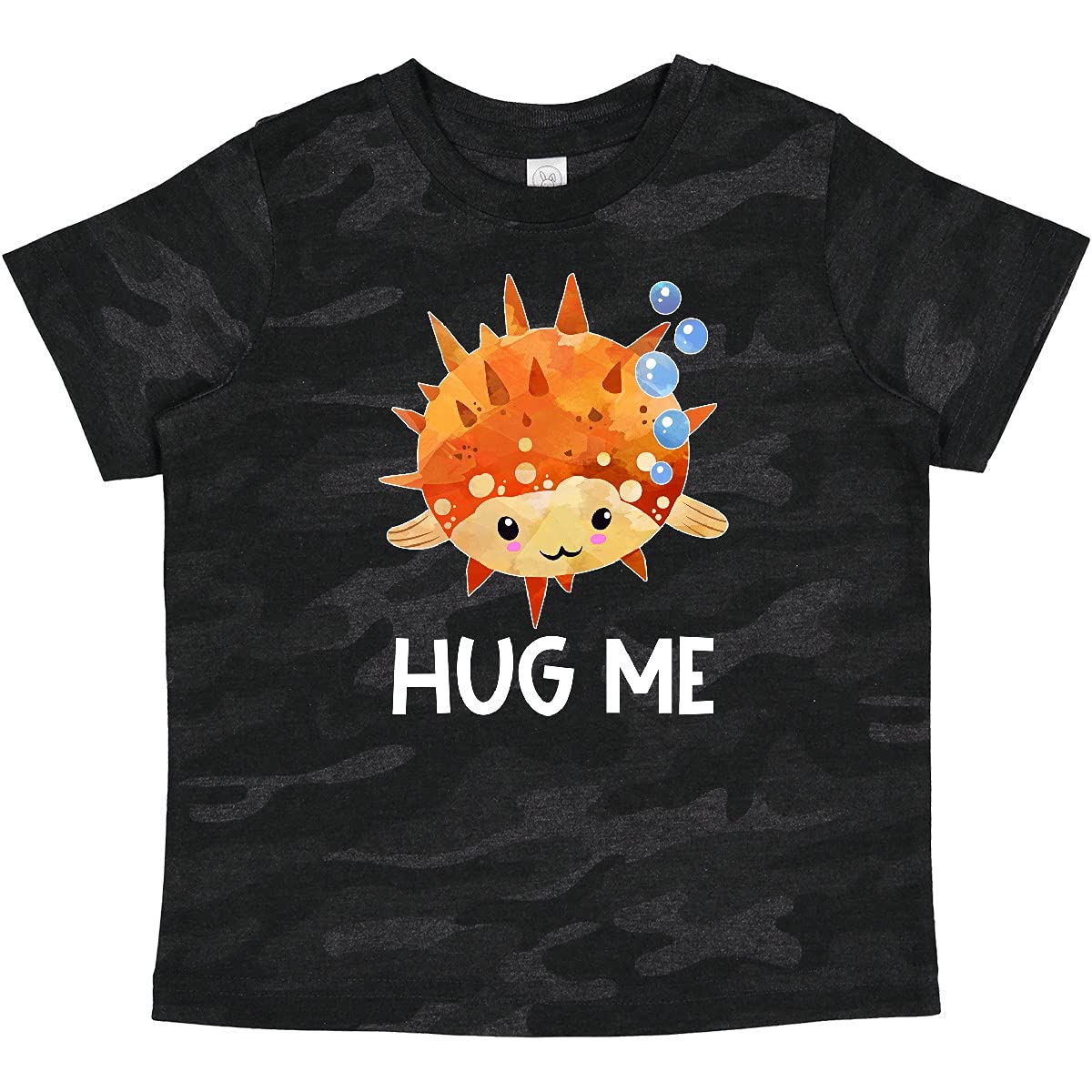 Inktastic Hug Me Cute Pufferfish with Bubbles Baby T-Shirt - Soft Cotton Tee for Infants & Toddlers - Perfect for Playdates, Family Photos & Everyday Wear