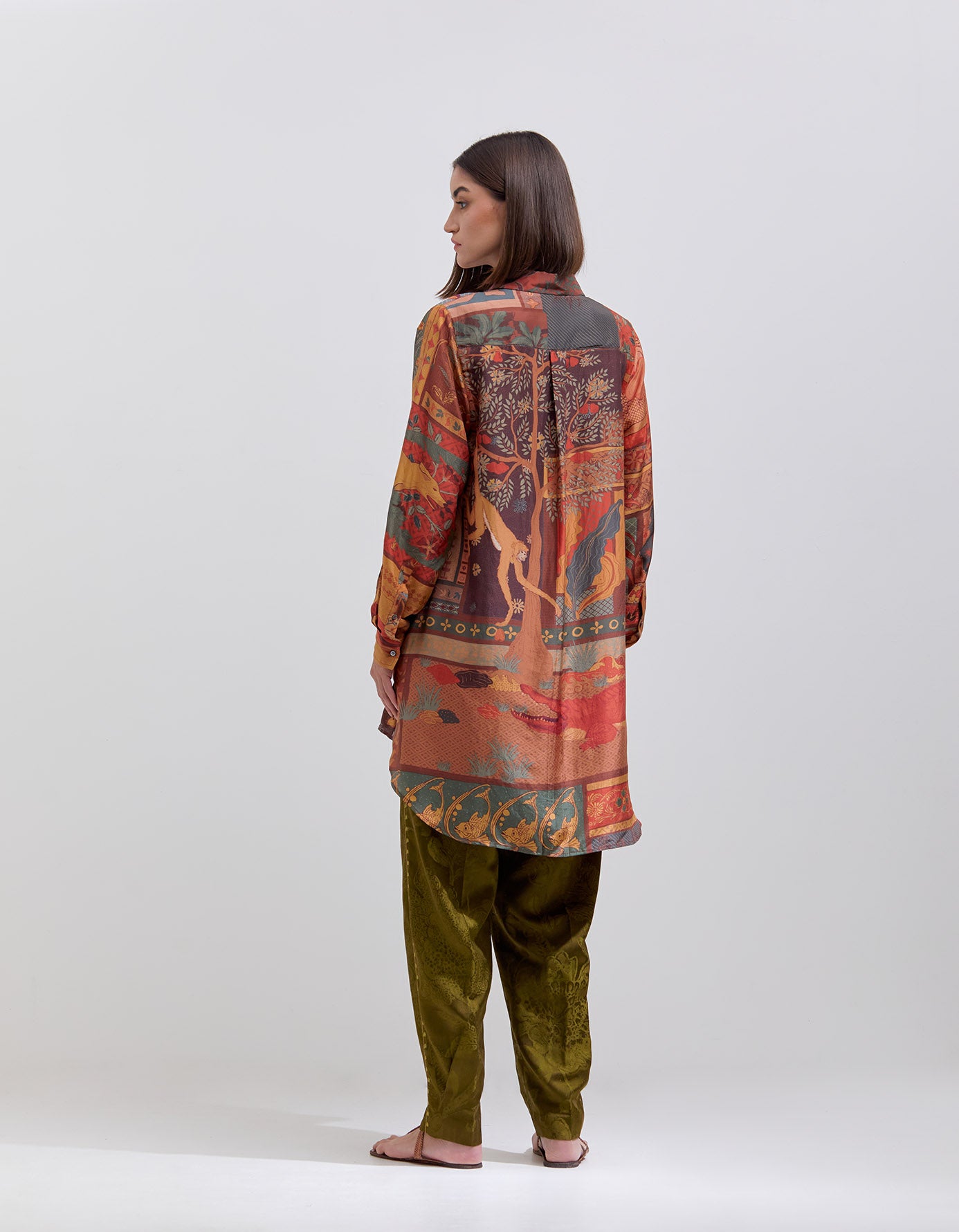 Premium Udaan Silk Shirt in Terracotta - Elegant & Comfortable Blouse for Women | Perfect for Office Wear, Parties & Special Occasions