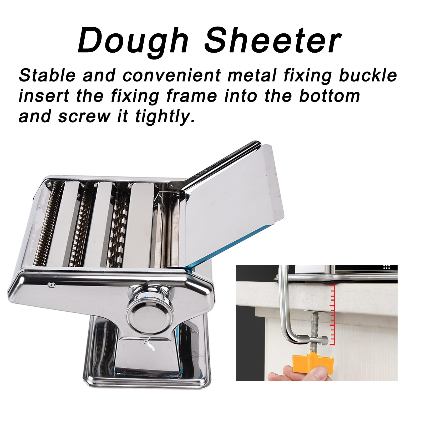 Stainless Steel Manual Pasta Maker Machine - 3 Blade Dough Sheeter for Homemade Noodles, Ravioli & Lasagna | Perfect for Italian Cooking, Restaurant & Home Kitchen Use