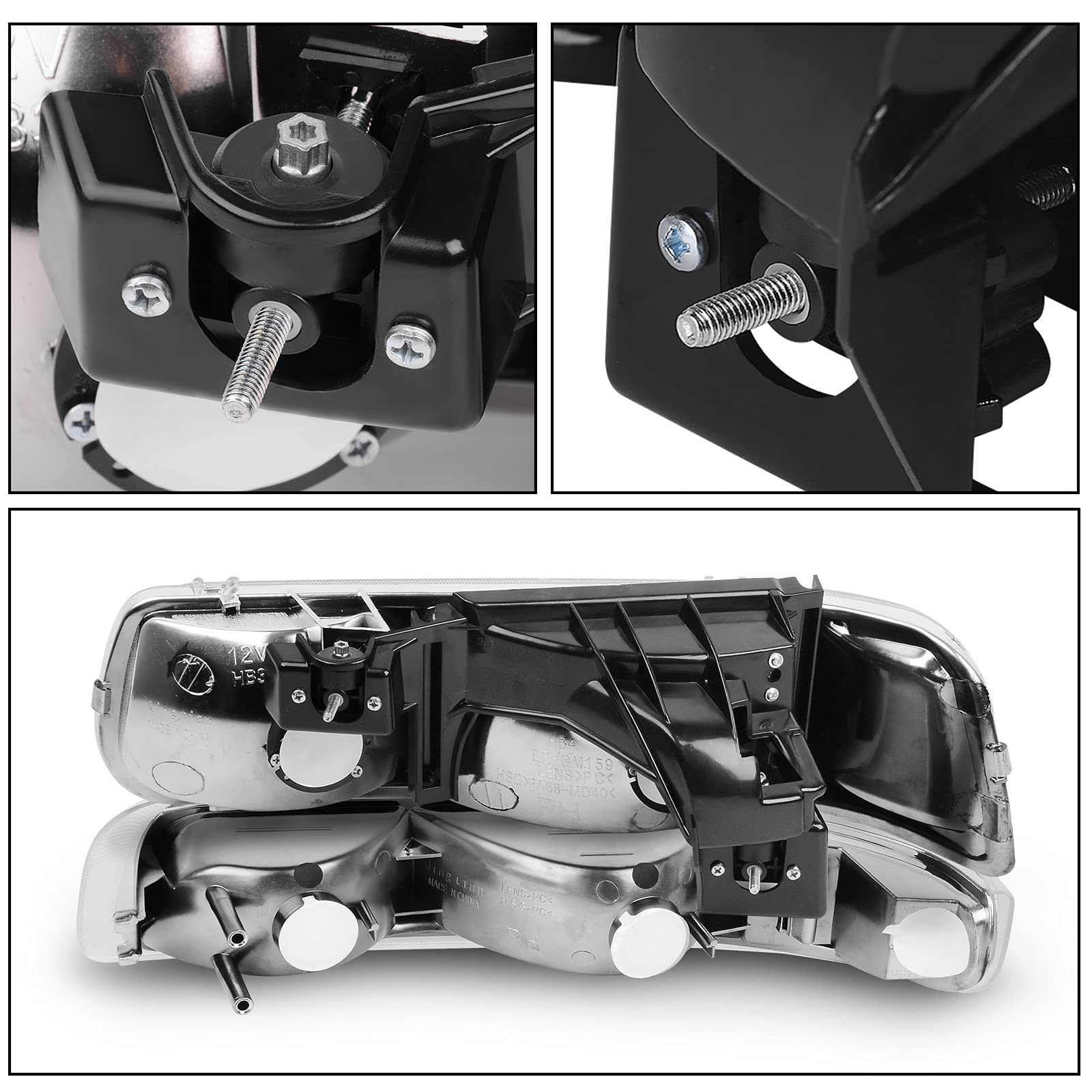DWVO Headlights and Tail Lights Assembly for 1999-2002 Chevy Silverado 1500/2500 & 2001-2002 Silverado HD Models - Black Housing Headlights with Clear Lens Taillights Combo Kit | Perfect for Off-Roading, Night Driving & Vehicle Restoration Projects