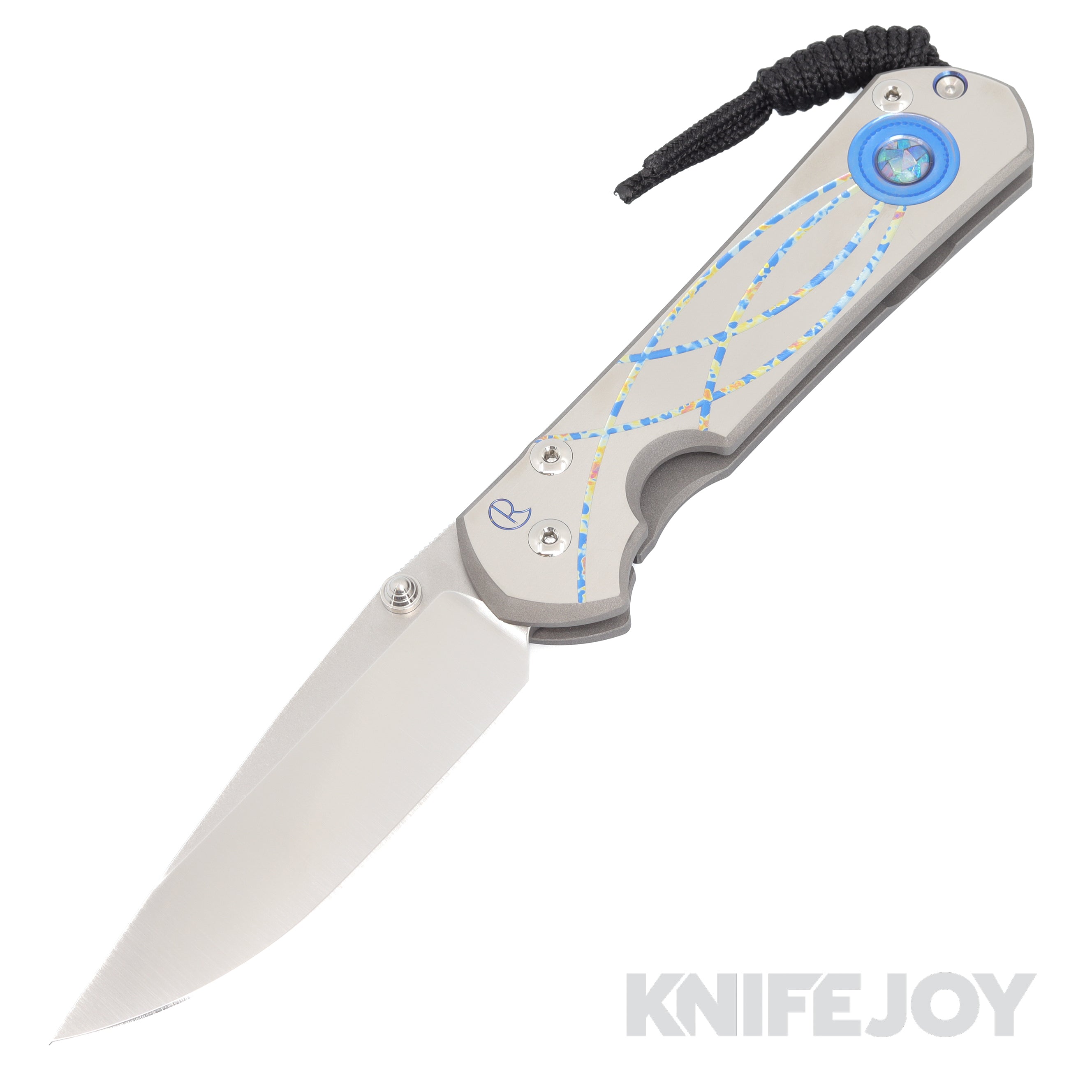 Chris Reeve Knives Large Sebenza 31 Drop Point Folding Knife - Cabochon Inlay & Triple Mosaic Opal Handle | Premium EDC Pocket Knife for Camping, Hiking & Outdoor Adventures
