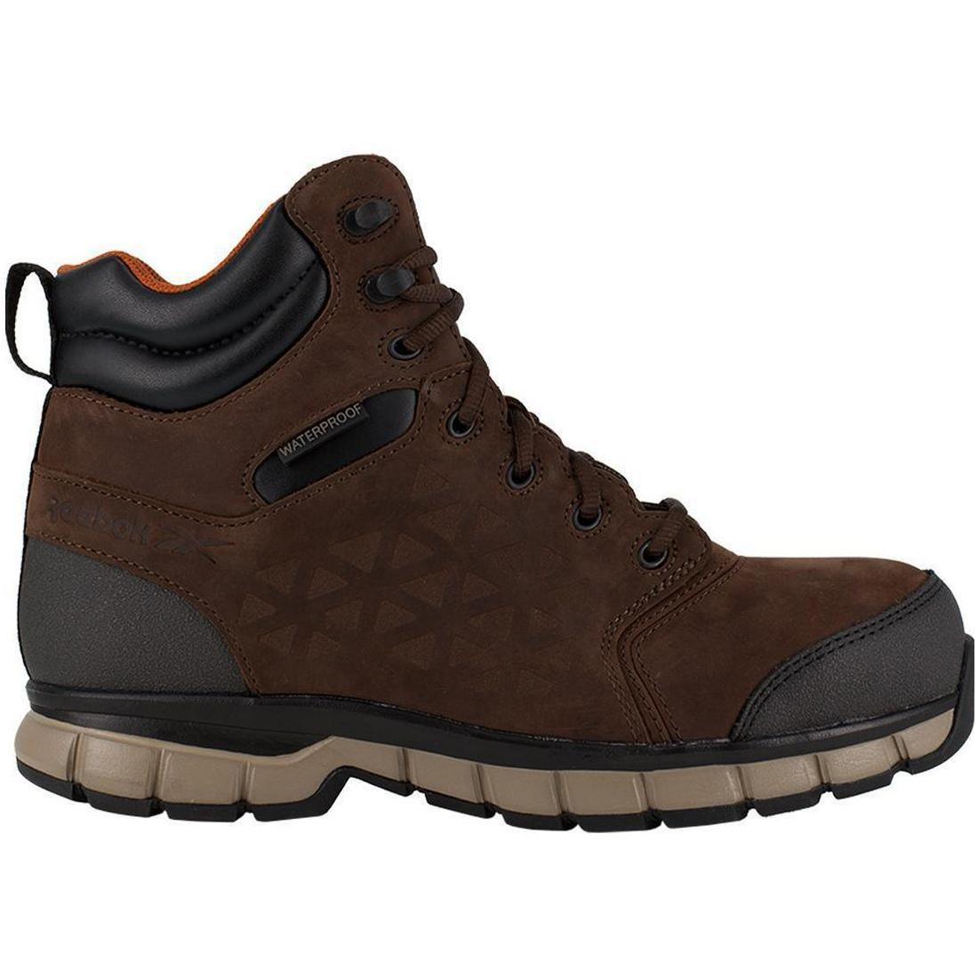 6 Inch Composite Toe Waterproof Work Boots for Men - Lightweight & Comfortable Safety Shoes with Cushion - Ideal for Construction, Warehouse & Outdoor Work - Brown