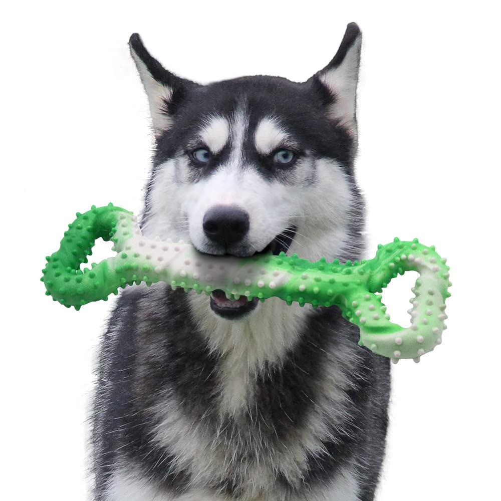 Durable Natural Rubber Dog Toys for Aggressive Chewers - Large Convex Design Tug-of-War Chew Toy for Medium & Big Dogs | Teeth Cleaning & Stress Relief | Perfect for Playtime, Training & Outdoor Activities