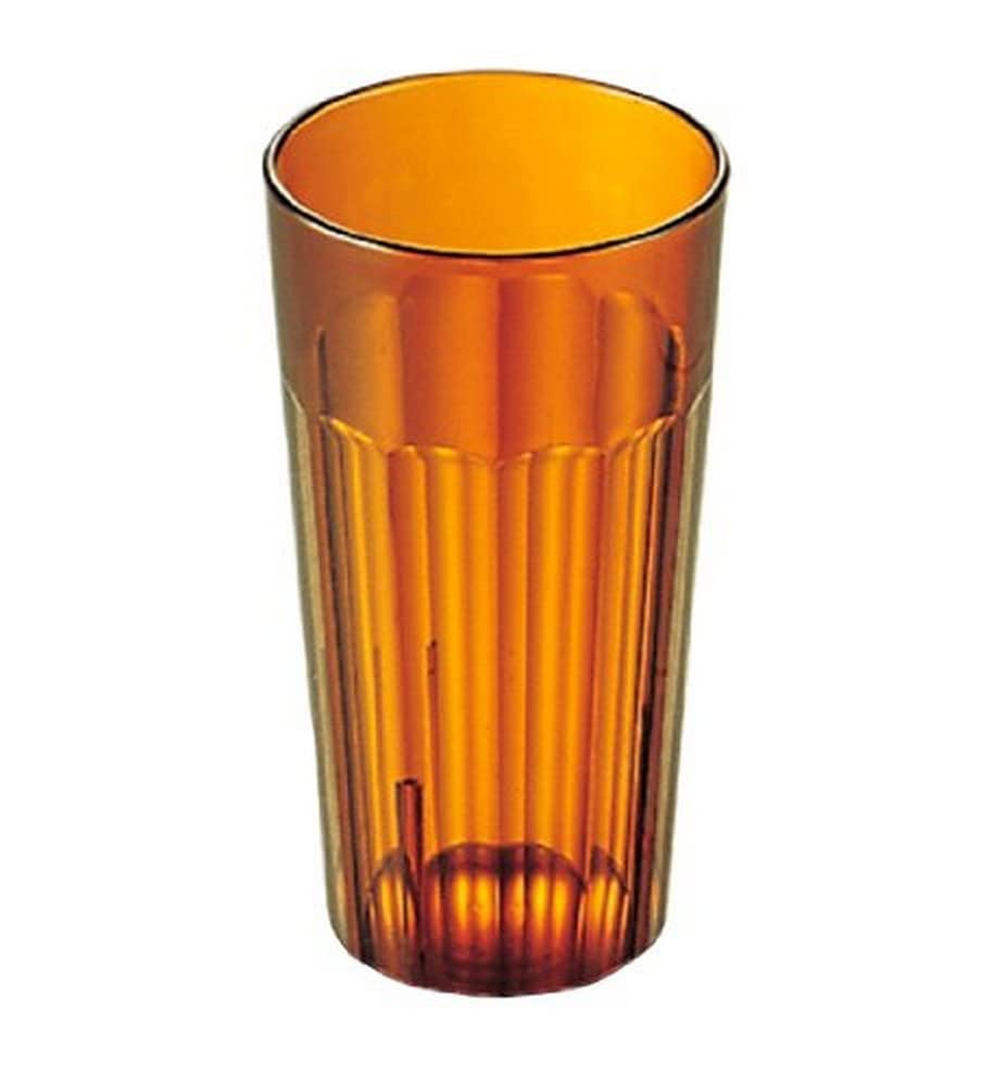 Cambro Newport 14 oz. Plastic Tumbler - Amber (NT14153) - Durable & BPA-Free Plastic Cups for Restaurants, Cafes & Outdoor Events - Perfect for Iced Coffee, Smoothies & Cold Beverages