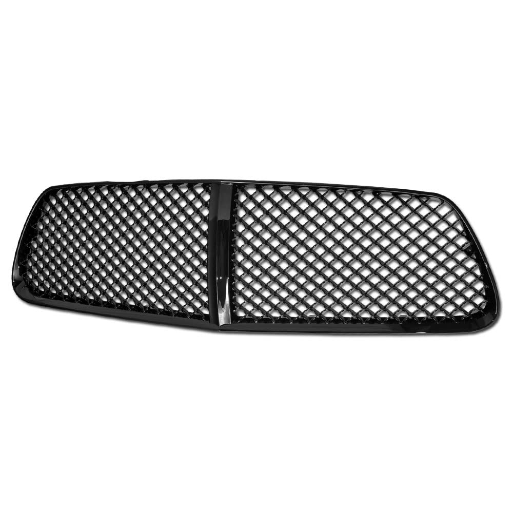 Glossy Black ABS Mesh Front Hood Bumper Grill Grille Guard Compatible With 2011-2014 Dodge Charger | Durable Car Protection | Perfect for Off-Roading & Urban Driving