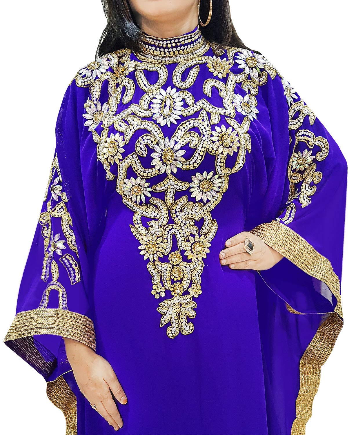 Elegant Long Sleeve Kaftan Dresses for Women - Formal Maxi Gown Evening African Dress in Sea Green - Perfect for Weddings, Parties & Special Occasions