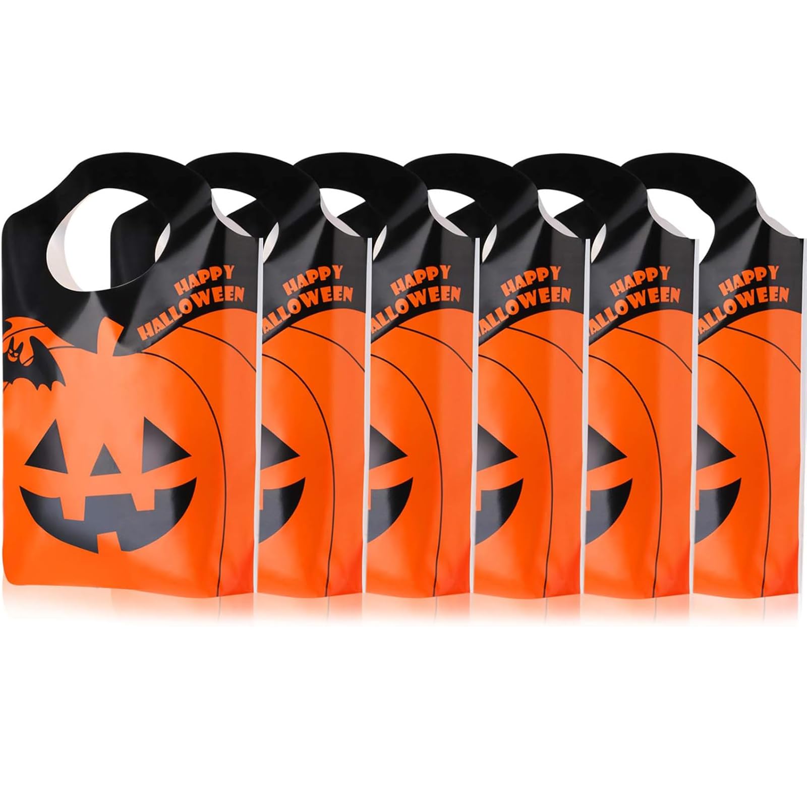 BOAO Halloween Tote Bags - 50 Pack Jack-O-Lantern Pumpkin Candy Bags for Trick or Treat, Halloween Party Favors & Supplies | Perfect for Trick-or-Treating, Classroom Treats & Halloween Goodie Bags