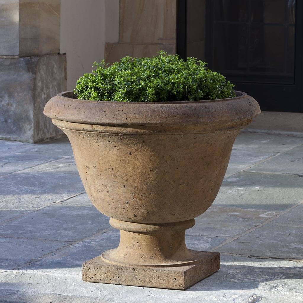 Campania International Rustic Greenwich Urn - Elegant Outdoor Garden Planter for Patio, Porch & Landscape Decor