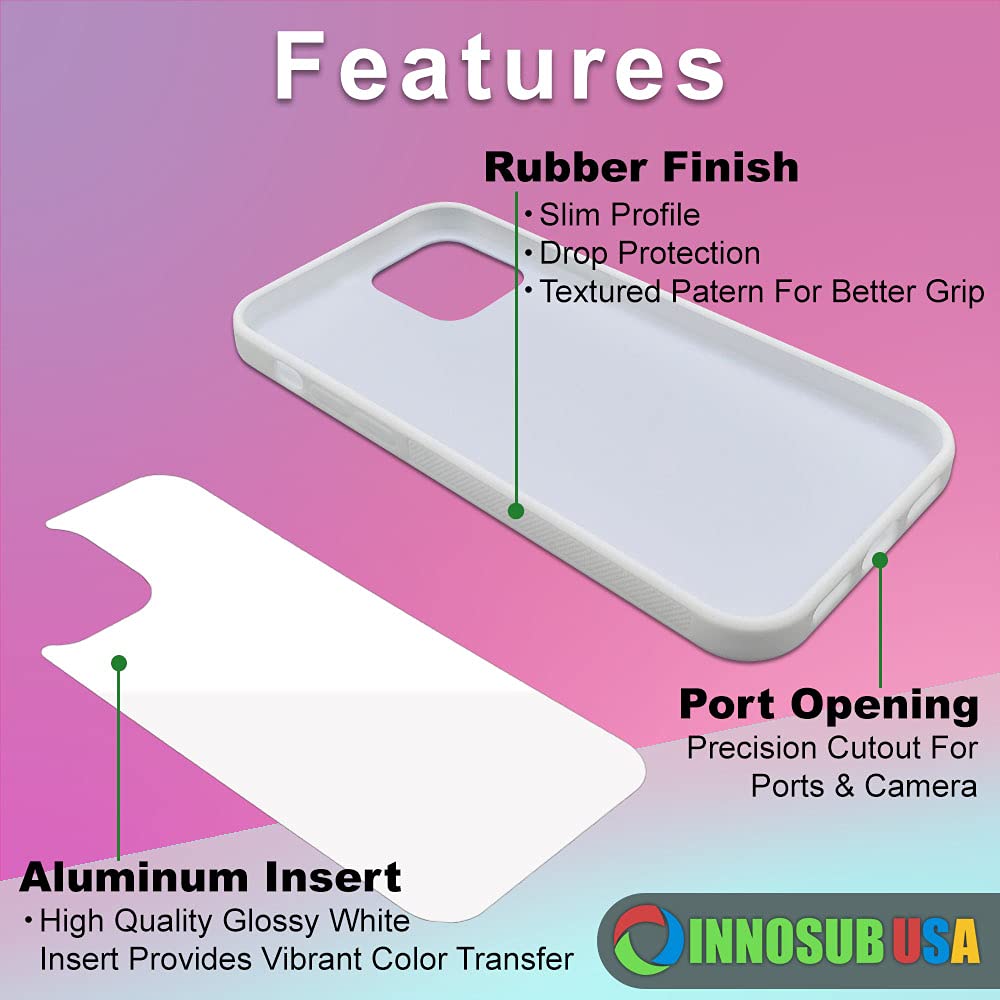 5 Pack Sublimation Phone Cases for Samsung Galaxy S20 - White Rubber Blank Dye Cases with Aluminum Inserts | Customizable Printable Phone Covers for DIY Projects, Personalized Gifts & Small Business Merchandise