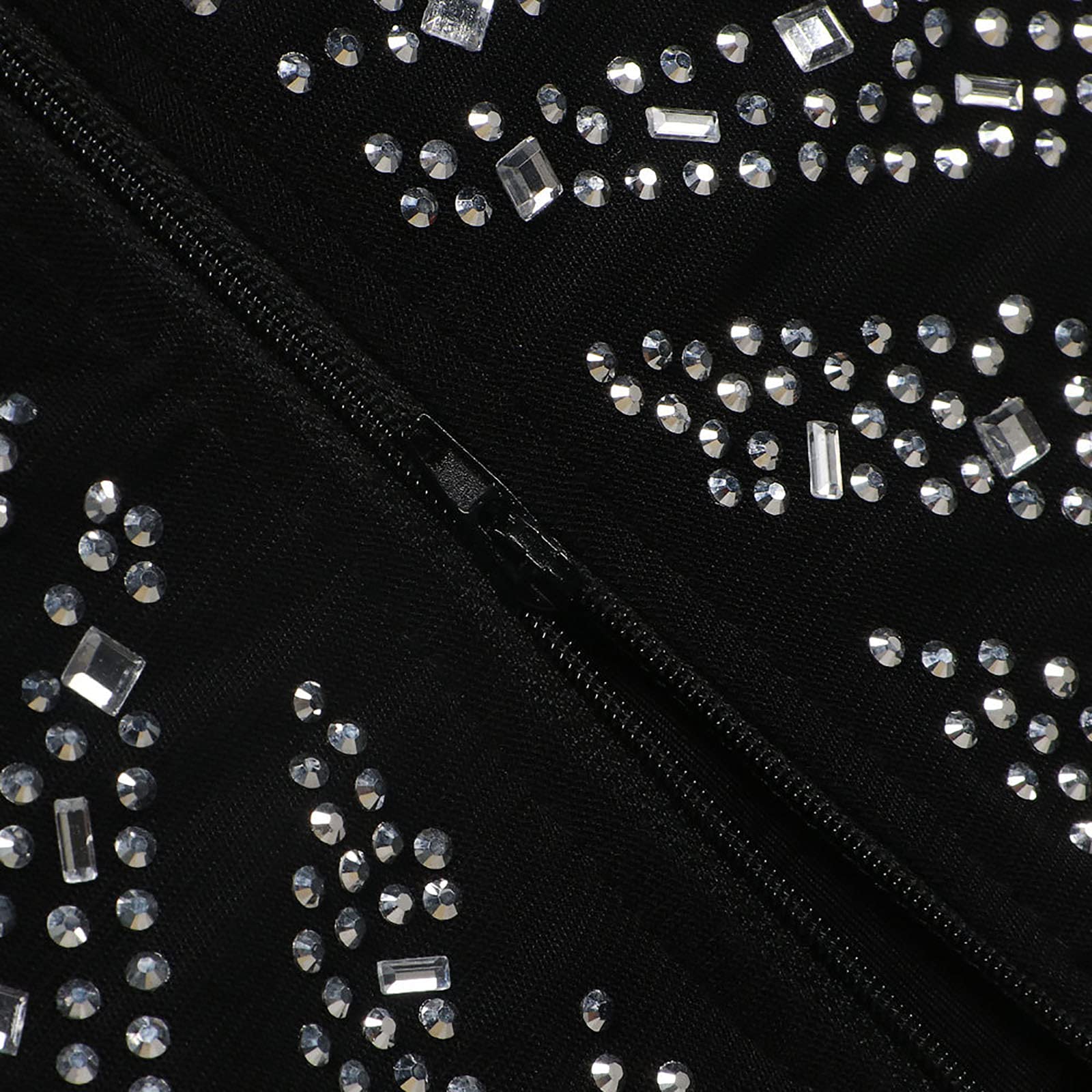 WOKANSE Women's Rhinestone Bodycon Dress - Sexy Mesh Sheer Clubwear for Night Out, Party, and Evening Events | Perfect for Nightclubs, Cocktail Parties, and Date Nights
