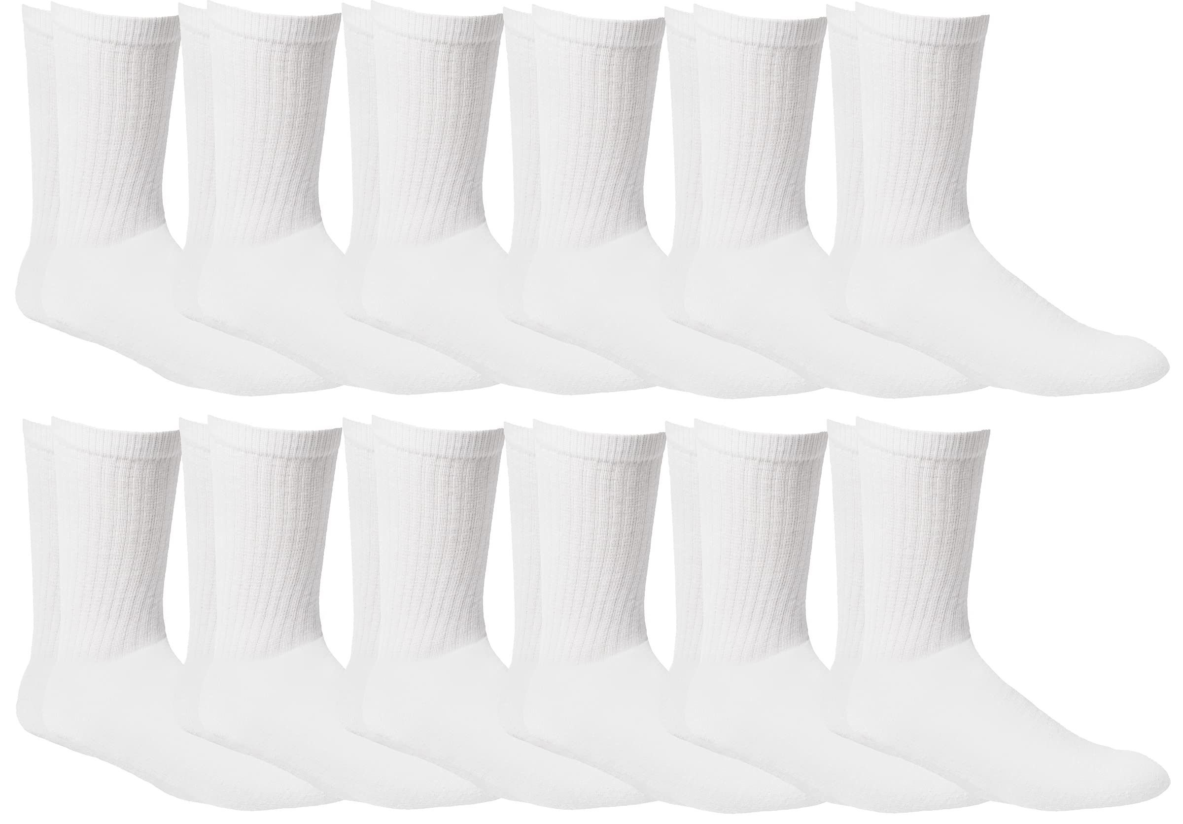 12 Pairs Men's Crew Socks Bulk Pack - Soft Cotton Comfort Socks for Men Size 10-13 - Perfect for Work, Sports & Everyday Wear