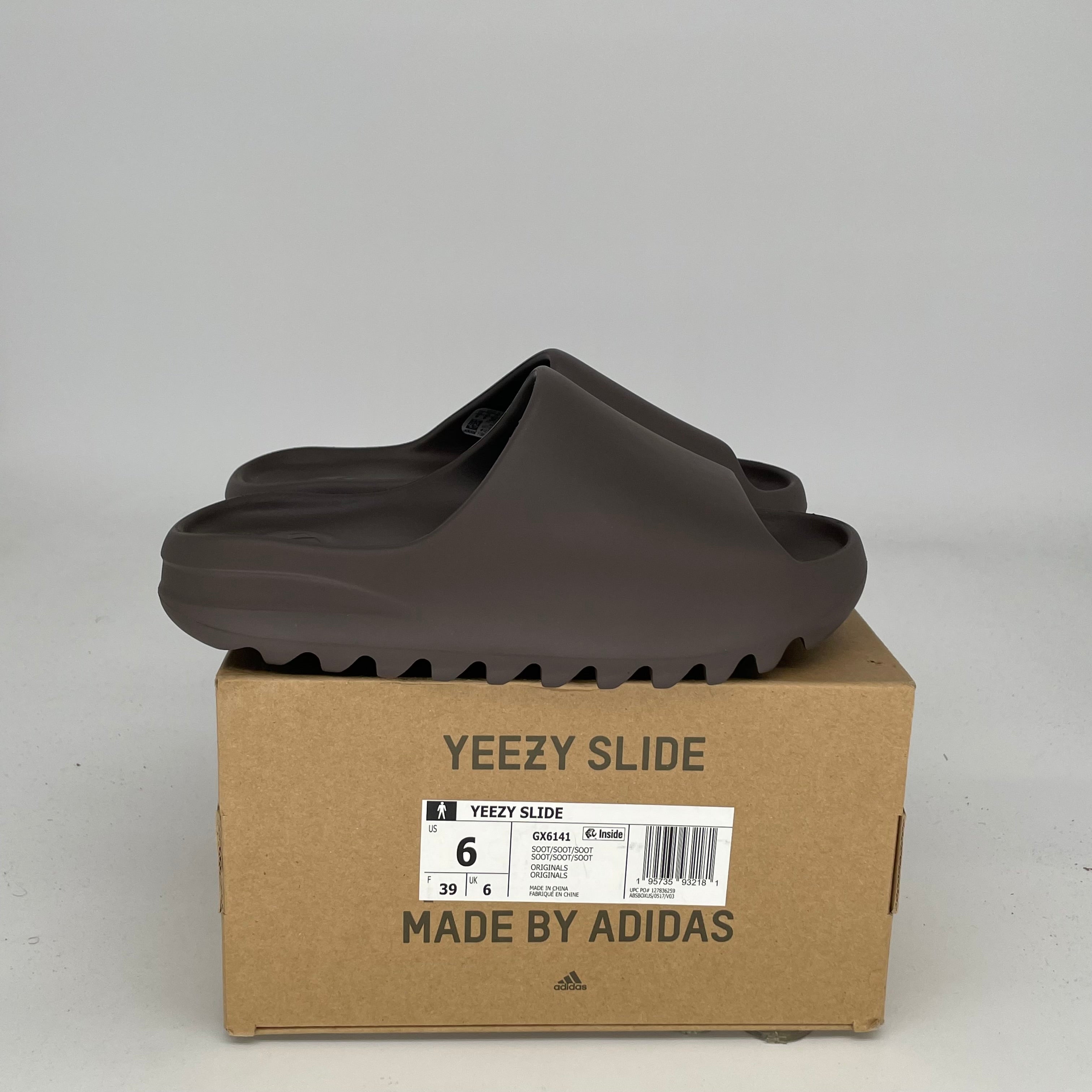 Adidas Yeezy Slide Soot - Size 6 (GX6141) | Comfortable Slides for Men & Women | Perfect for Beach, Pool, Gym & Casual Wear