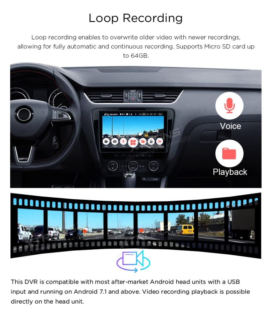 XTRONS Full HD 1080P Car Dash Camera with 140° Wide Angle Lens, Loop Recording & Night Vision - Car DVR Driving Recorder for Accident Evidence, Road Trip Safety & Daily Commuting Protection
