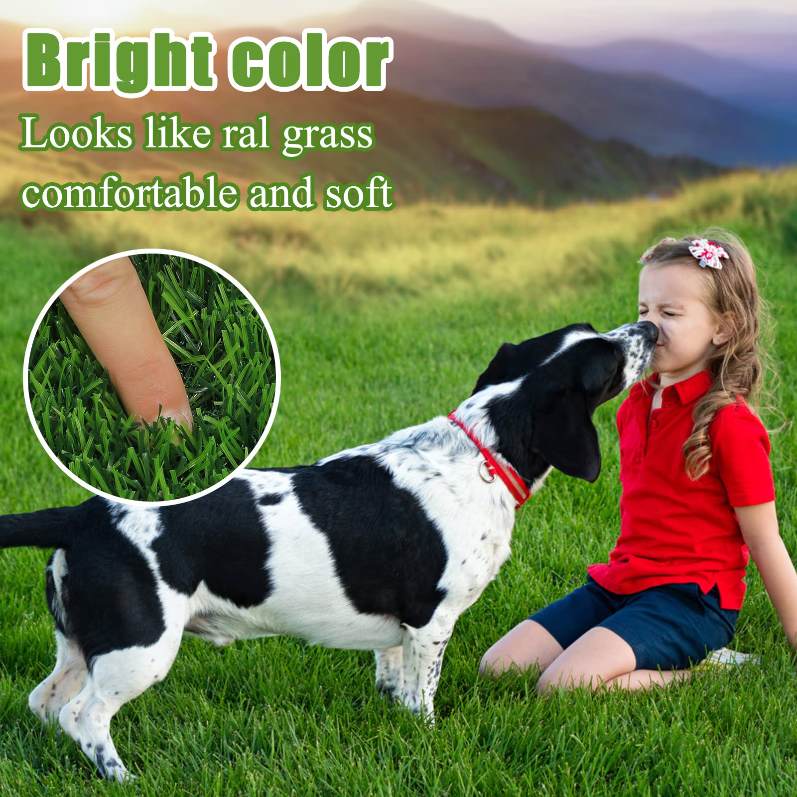 Bsmathom 4x6Ft Artificial Grass Rug - Indoor Outdoor Synthetic Turf Mat with Drainage Holes for Patio, Balcony, Garden, Lawn & Landscape - Perfect for Home Decor, Pet Areas & Play Spaces