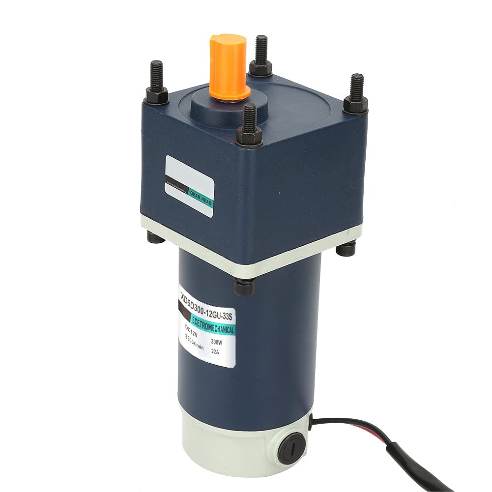 12V 300W DC Permanent Magnet Gear Motor with 15mm Shaft - 300RPM Reduction Motor for Robot DIY, Smart Cars, and Automation Projects | Perfect for Robotics, RC Vehicles, and STEM Education