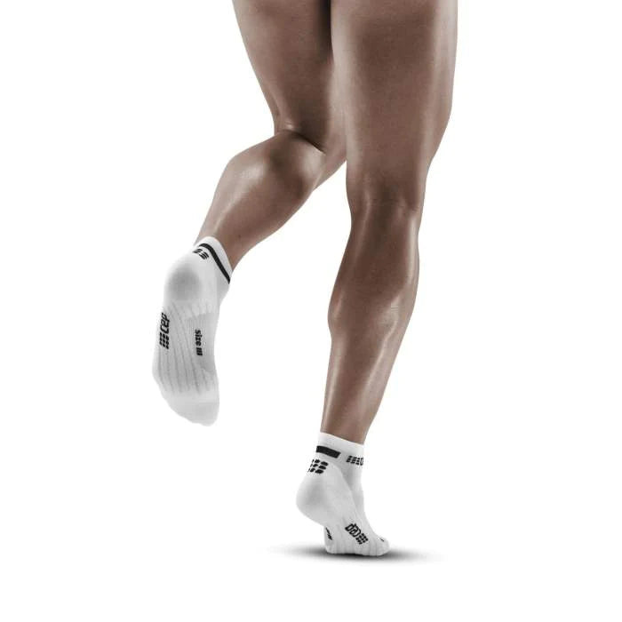 CEP Men's The Run Socks Low Cut V4 - White Performance Running Socks for Marathon, Training & Everyday Wear