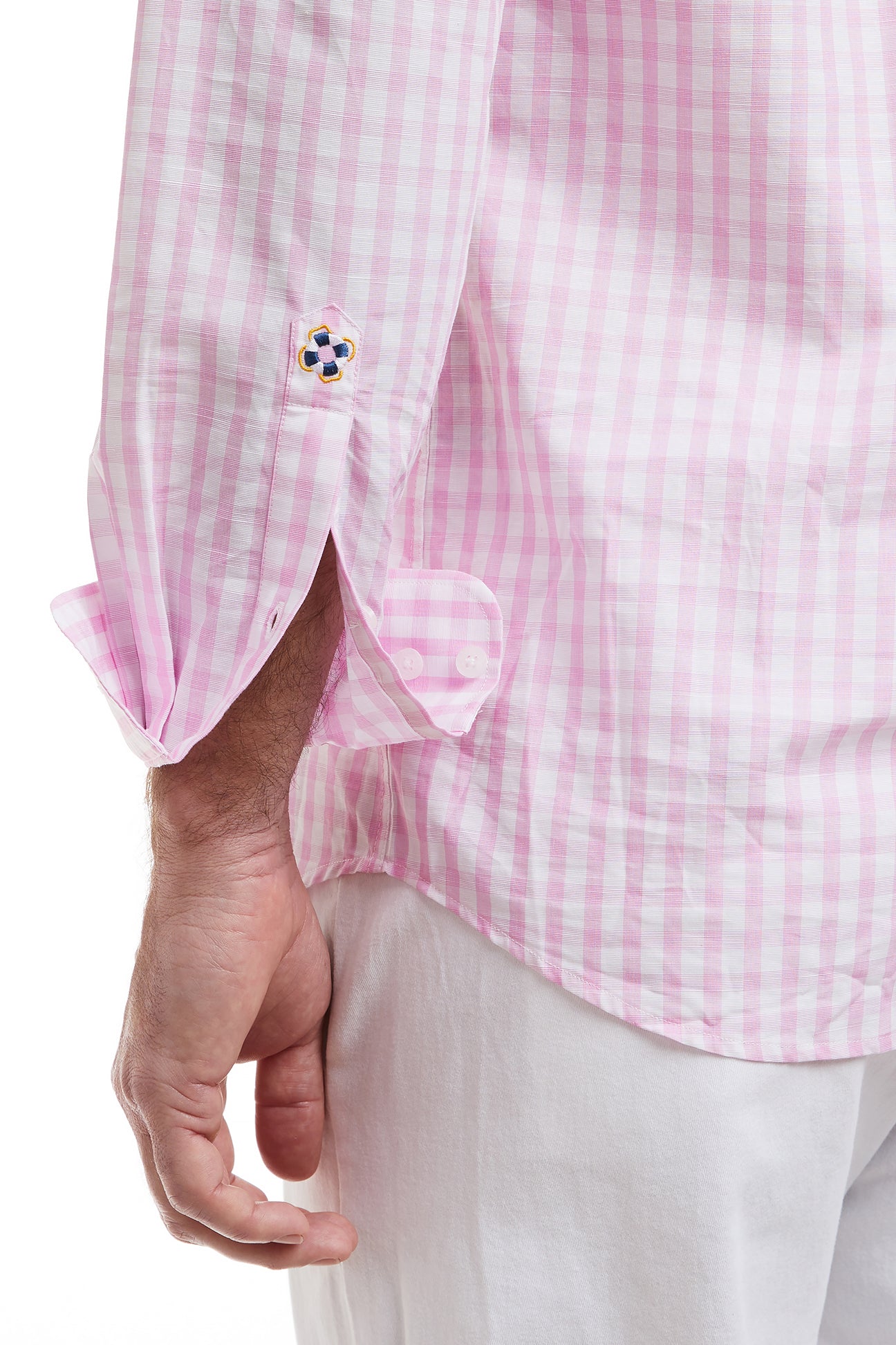 Chase Shirt Pink Beach Gingham - Stylish Women's Casual Button Down Shirt for Summer Outfits, Beach Vacations & Date Nights