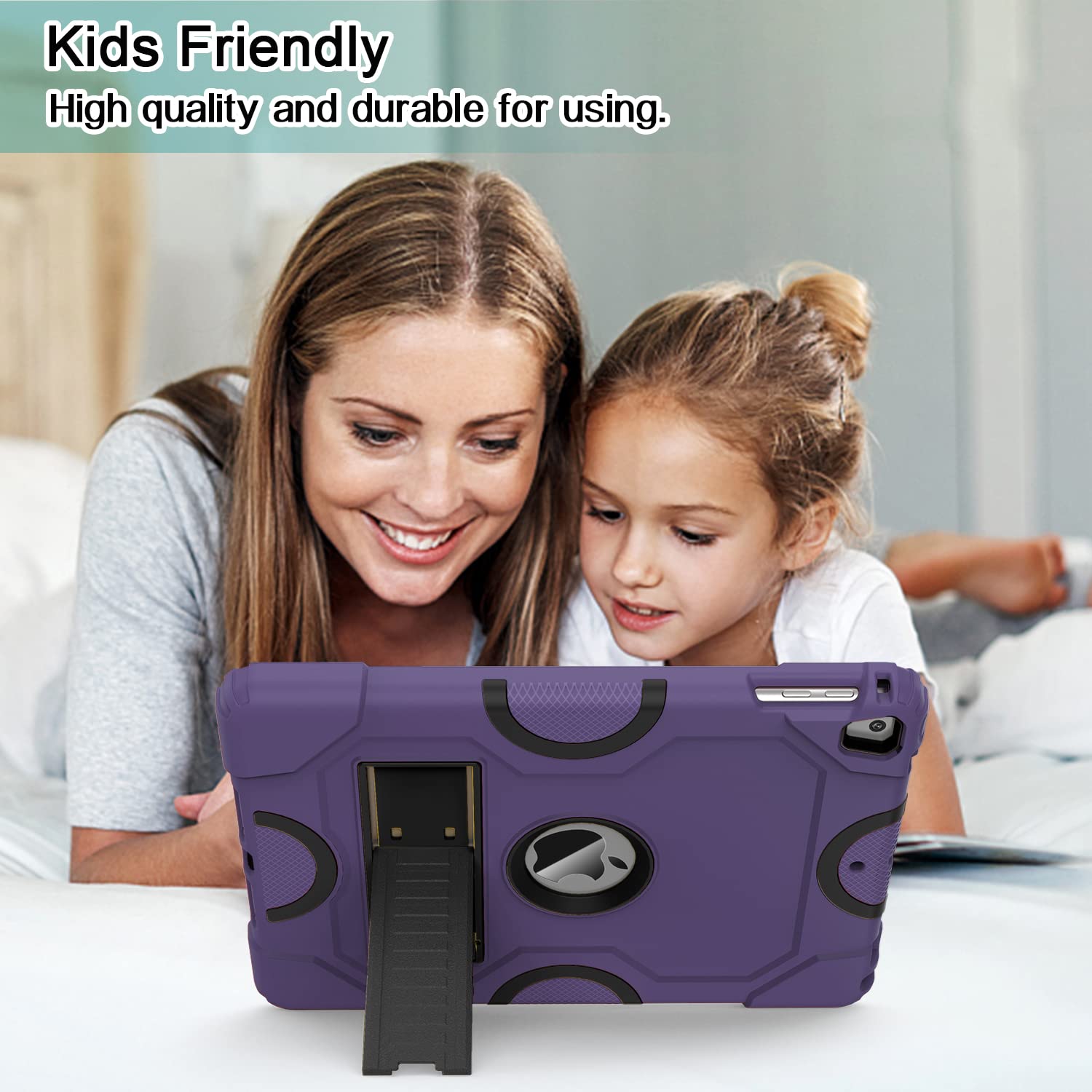 Shockproof Rugged Protective Case for iPad 9.7 Inch (6th/5th Gen, Air 2/1st Gen, Pro 9.7) - Heavy Duty Cover with Enhanced Drop Protection in Deep Purple - Perfect for Travel, Outdoor Adventures & Kids Use