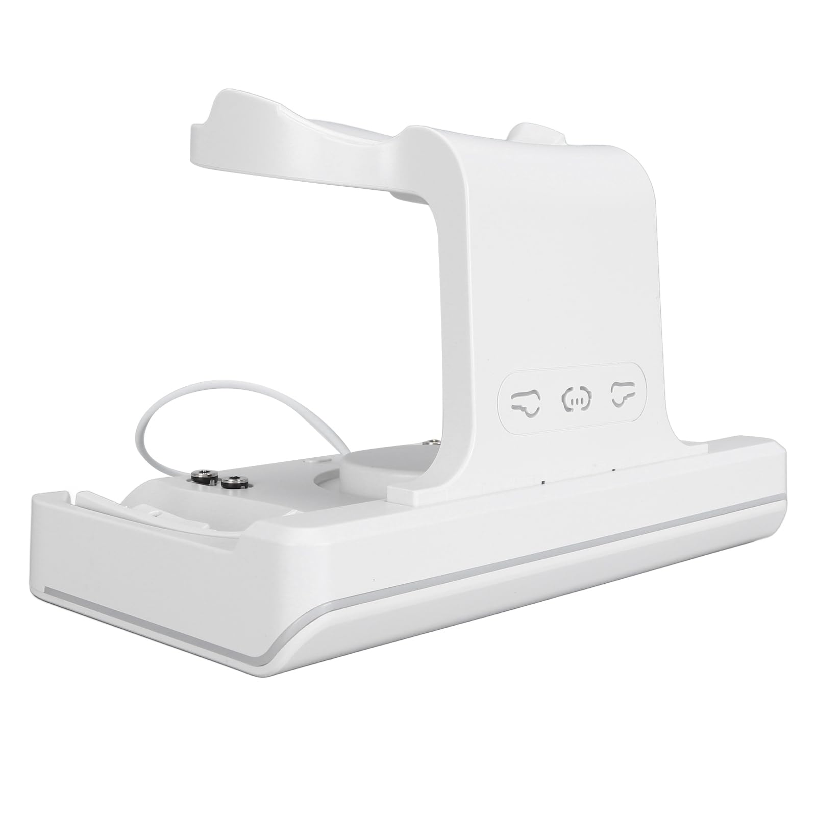 VR Charging Station with RGB Lighting, Wall Mount & Fast Charging, 2x1800mAh Controller Dock - White | Perfect for Oculus Quest 2, Meta Quest 3, PSVR2 & More Gaming Accessories