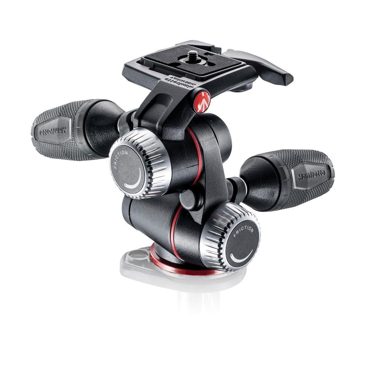 Manfrotto MHXPRO-3W Professional 3-Way Pan/Tilt Head with Quick Release - Perfect for DSLR Cameras, Video Cameras & Tripods - Ideal for Photography, Videography & Studio Work