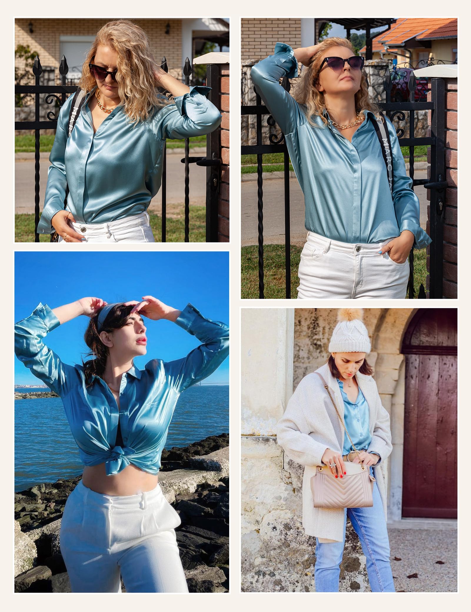 LilySilk 100% Pure Silk Blouse for Women - Long Sleeve Soft & Smooth Silk Top for Work, Office & Special Occasions