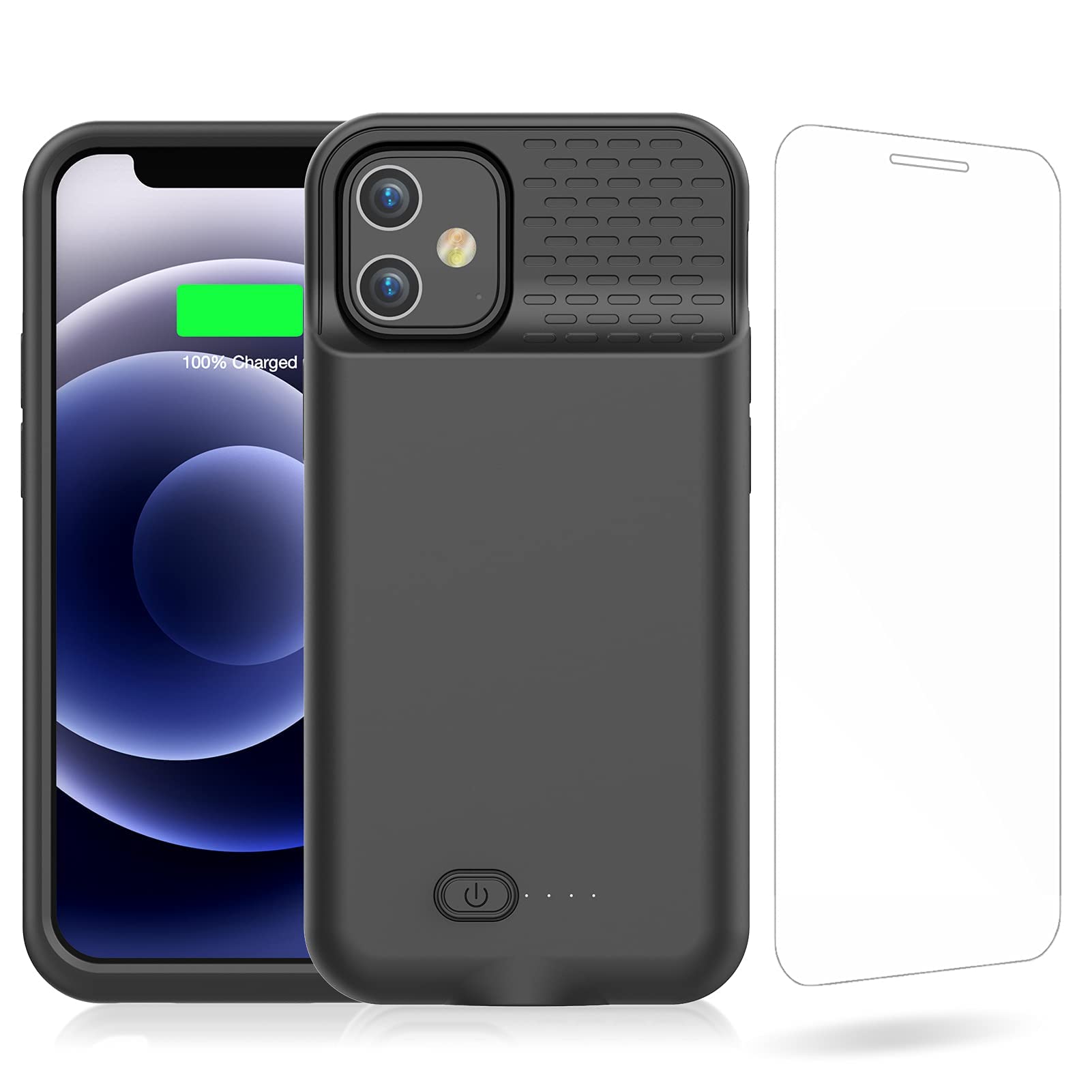 GIN FOXI 3600mAh Ultra-Slim Battery Case for iPhone 12 Mini (5.4 Inch) - Portable Rechargeable Charging Case with Full Protection & Anti-Drop Design | Perfect for Travel, Outdoor Activities & Daily Use