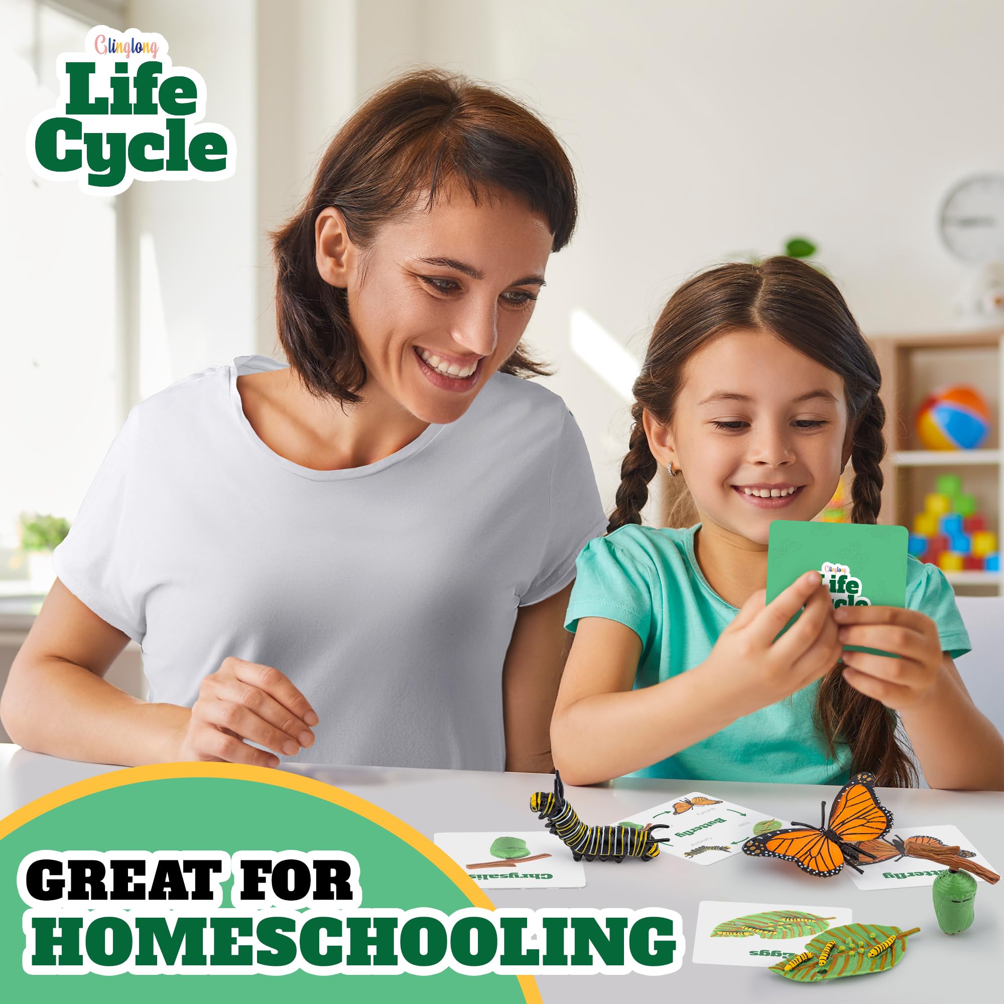 Montessori Life Cycle Kit - Realistic Animal Figurines Toys for Kids, Butterfly & Caterpillar Matching Game - STEM Learning Educational Toys for Children Ages 3+, Perfect for Classroom Science Activities & Birthday Gifts