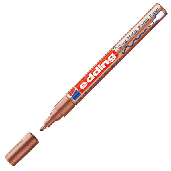 edding 751 Gloss Paint Marker Pen - Medium Point, Oil-Based, Permanent Paint Marker for Glass, Metal, Plastic, Ceramics - Perfect for DIY Crafts, Signage, and Industrial Labeling