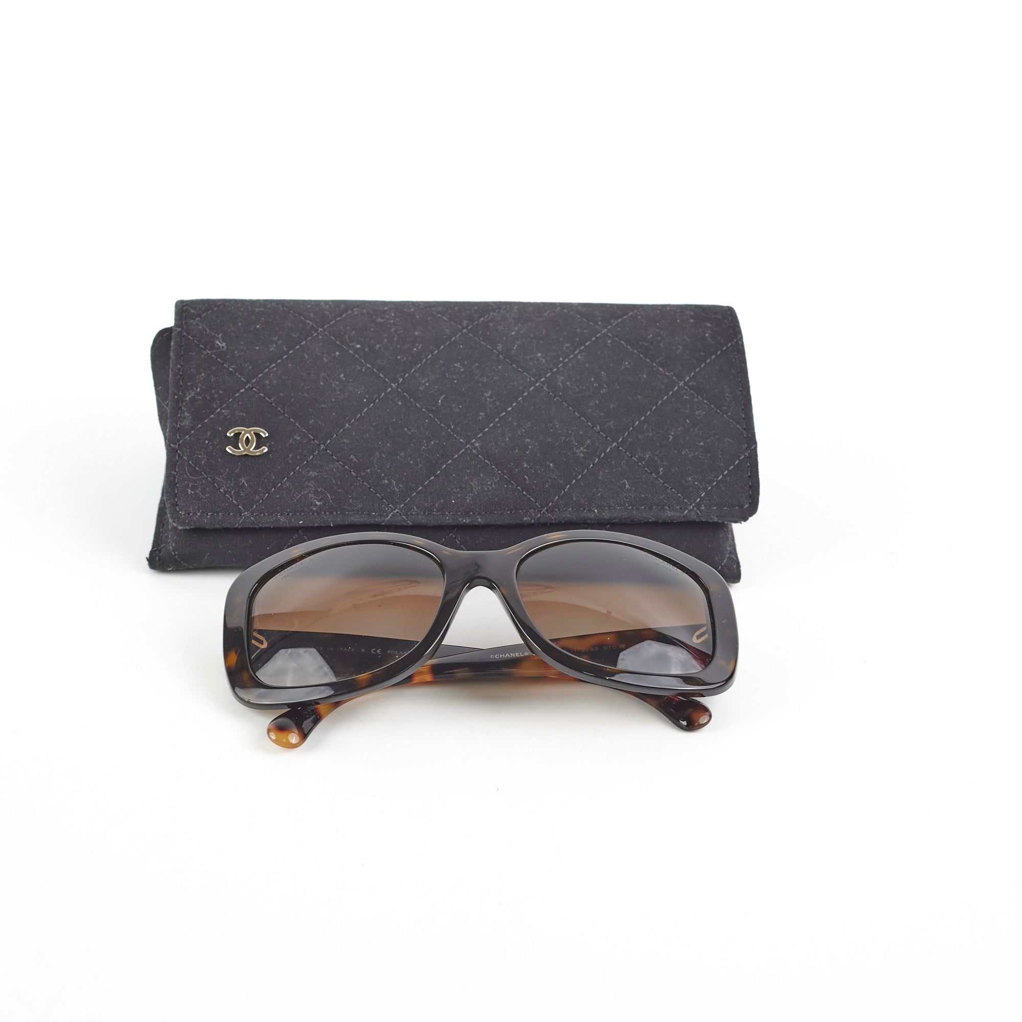 Chanel Tortoise Shell Squoval Sunglasses for Women - Classic Designer Shades for Fashion & Sun Protection - Perfect for Beach, Driving & Outdoor Activities