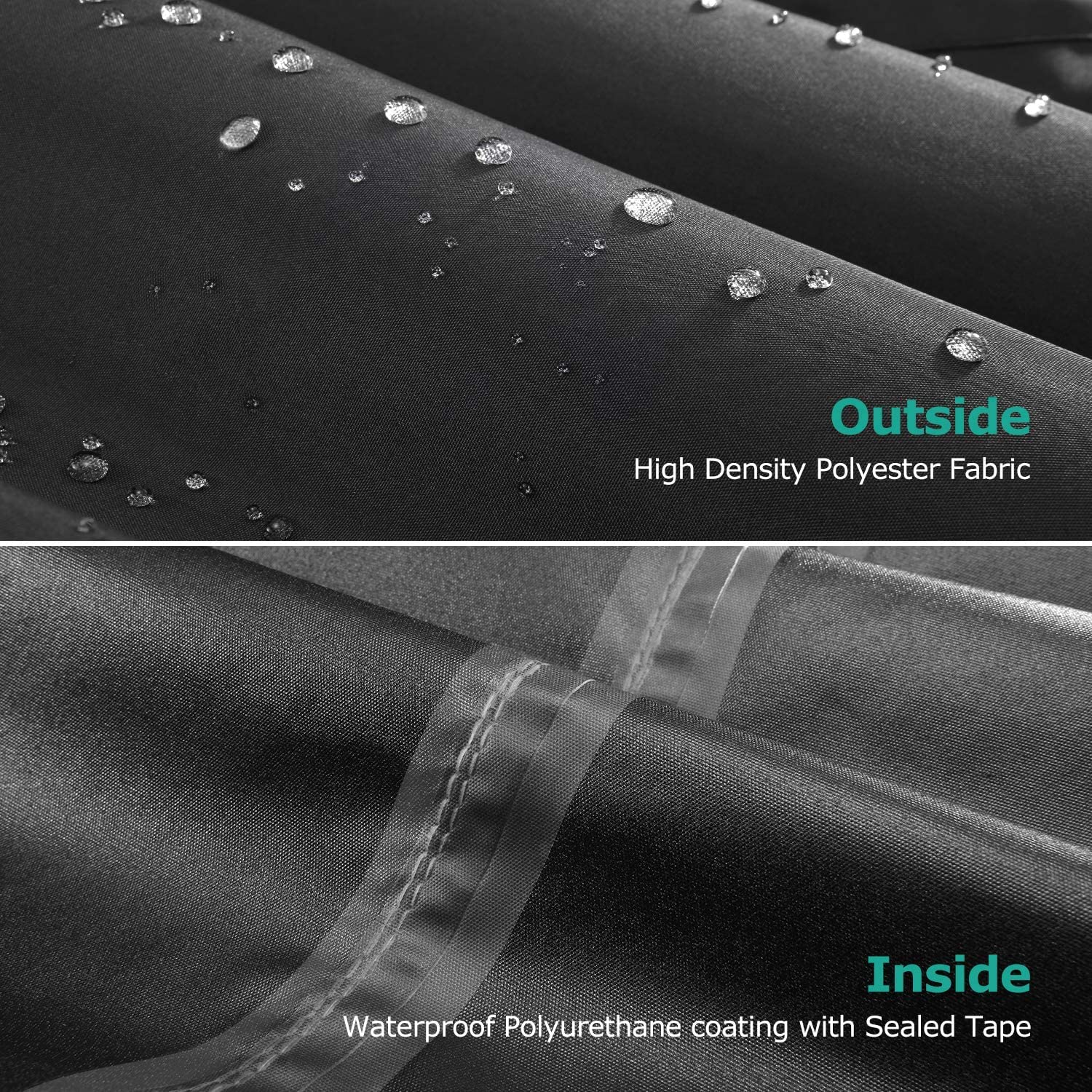 **SunPatio Waterproof Outdoor Patio Furniture Cover for Rectangular Table & Chairs Set - All Weather Protection with Drawstrings & Taped Seams (90